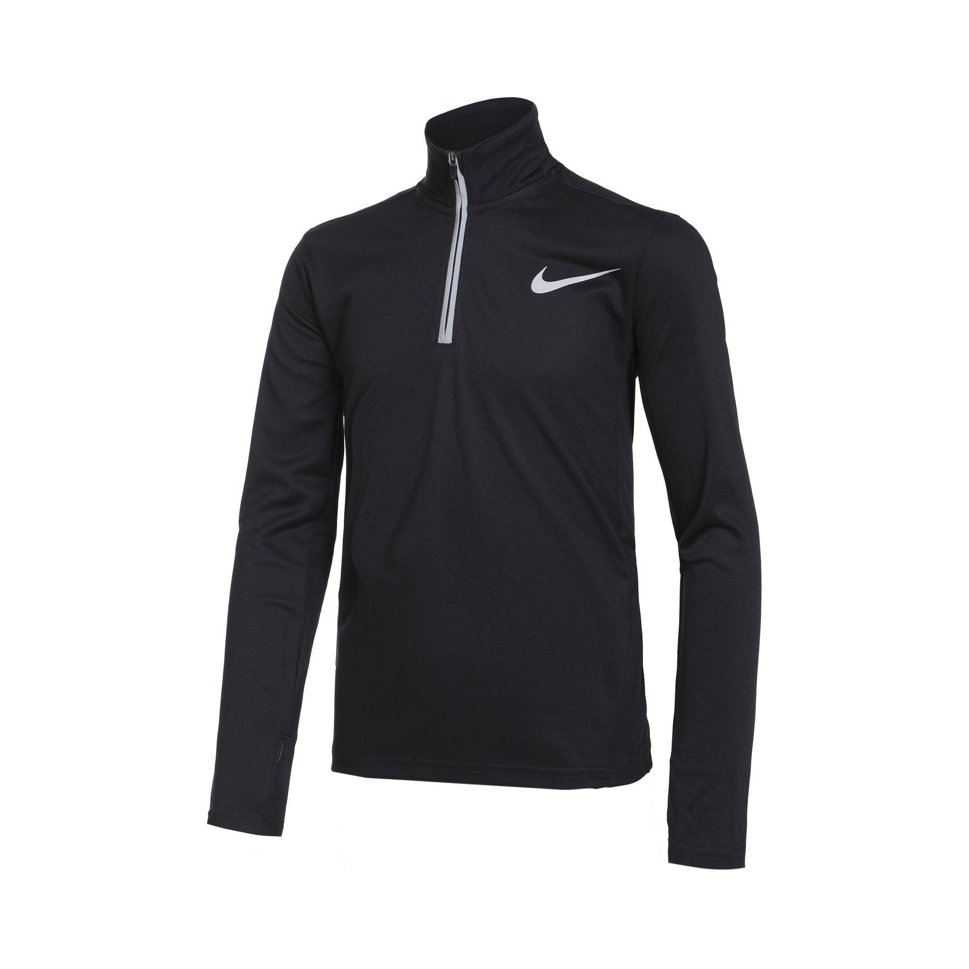 Nike Dri-Fit Poly+ 1/4 Zip Longsleeve Jongens - zwart,