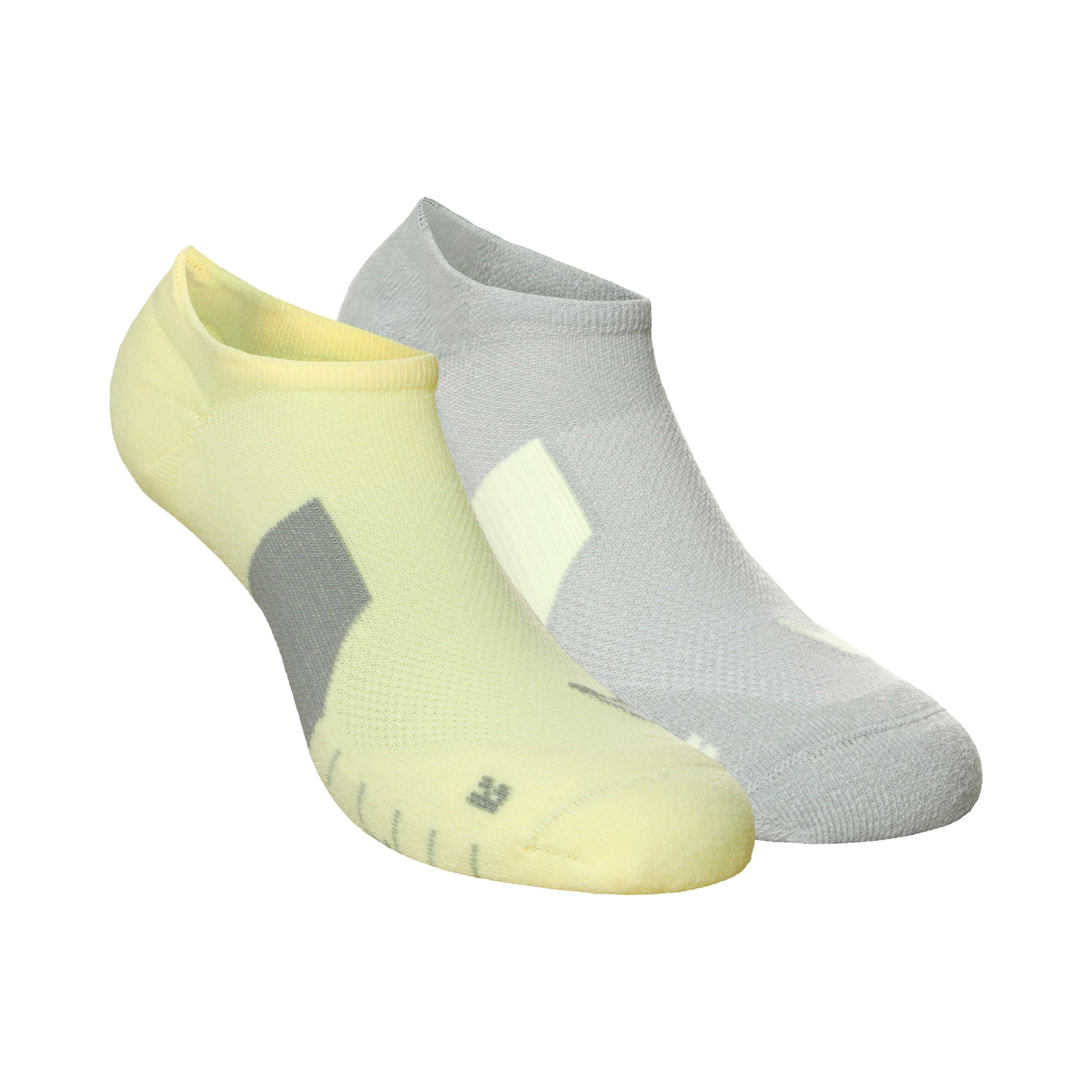 Nike Dri-Fit Multiplier No-Show Socks Hardloopsokken Verpakking 2 stuks Unisex - grijs, geel