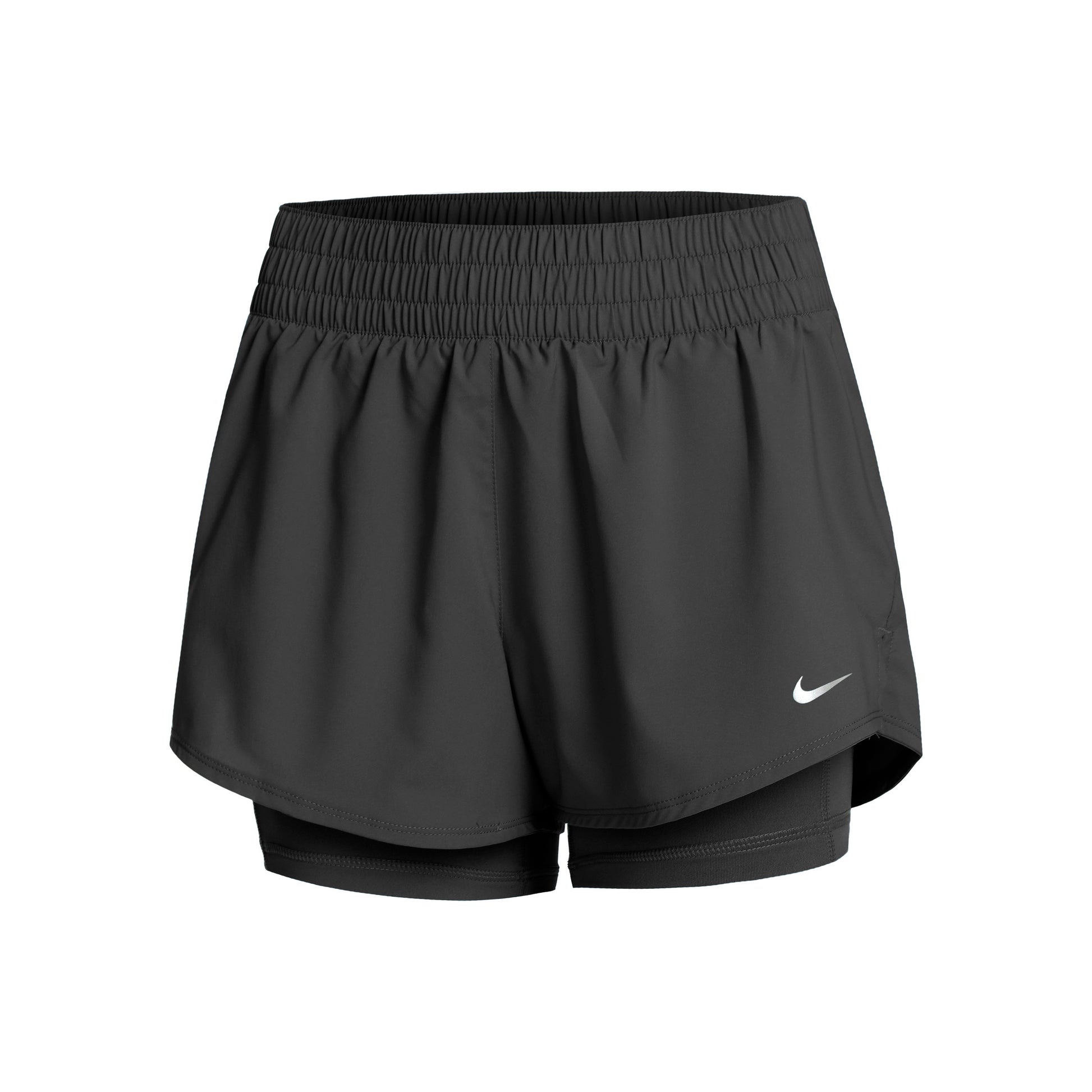 Nike Dri-Fit One MR 2in1 Shorts Dames-Zwart