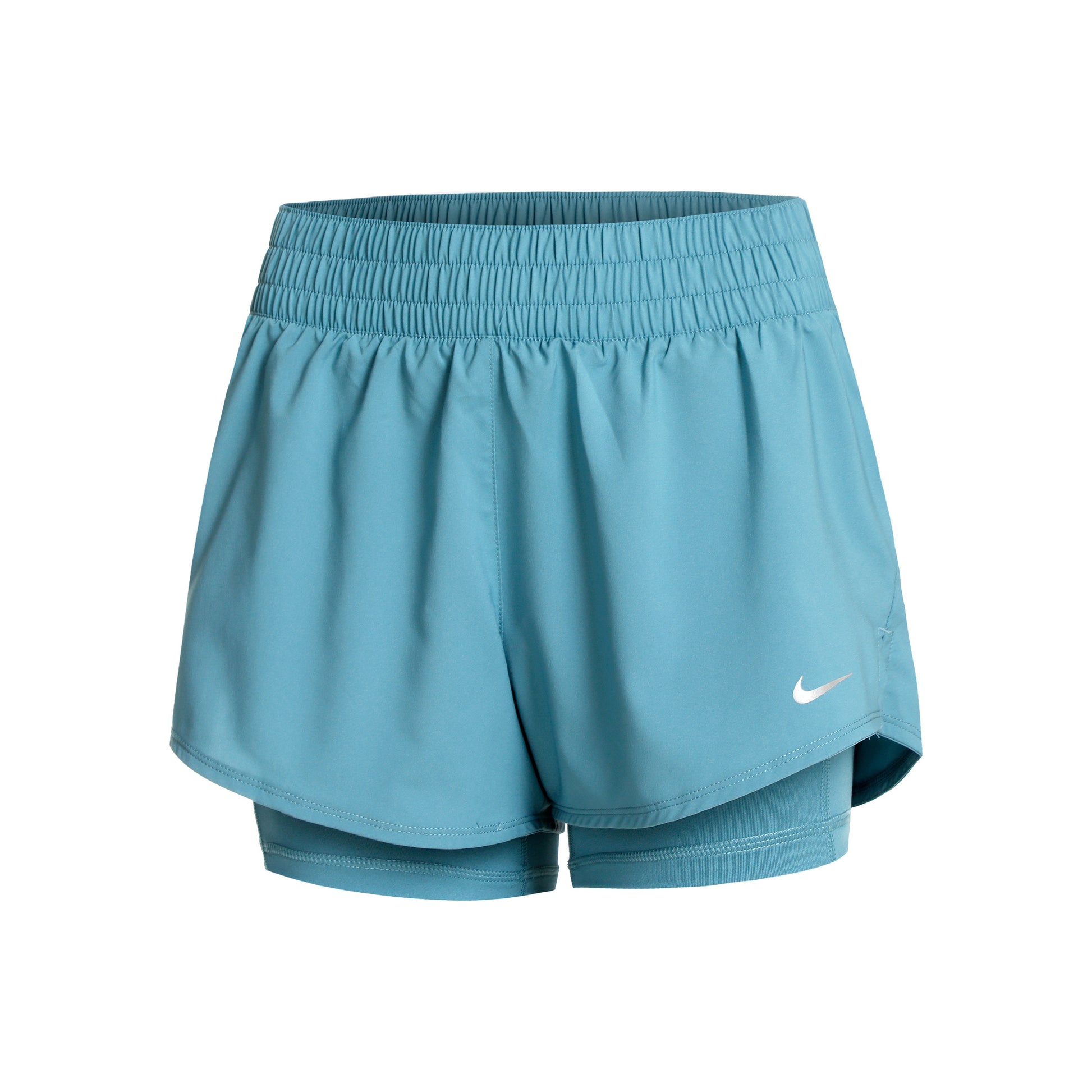 Nike Dri-Fit One Mid Rise 2in1 3in Shorts Dames - petrolblauw,