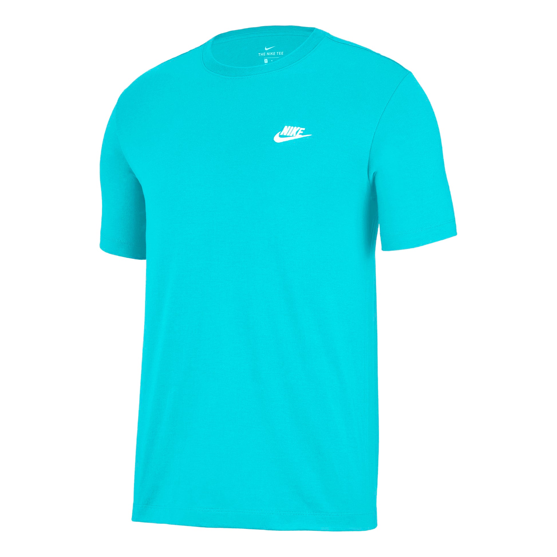 Nike Sportswear Club T-shirt Heren - turkoois, wit