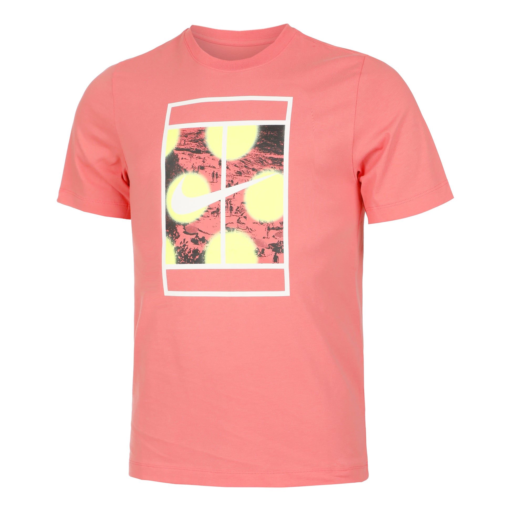 Nike Court Heritage RG T-shirt Heren - pink, veelkleurig