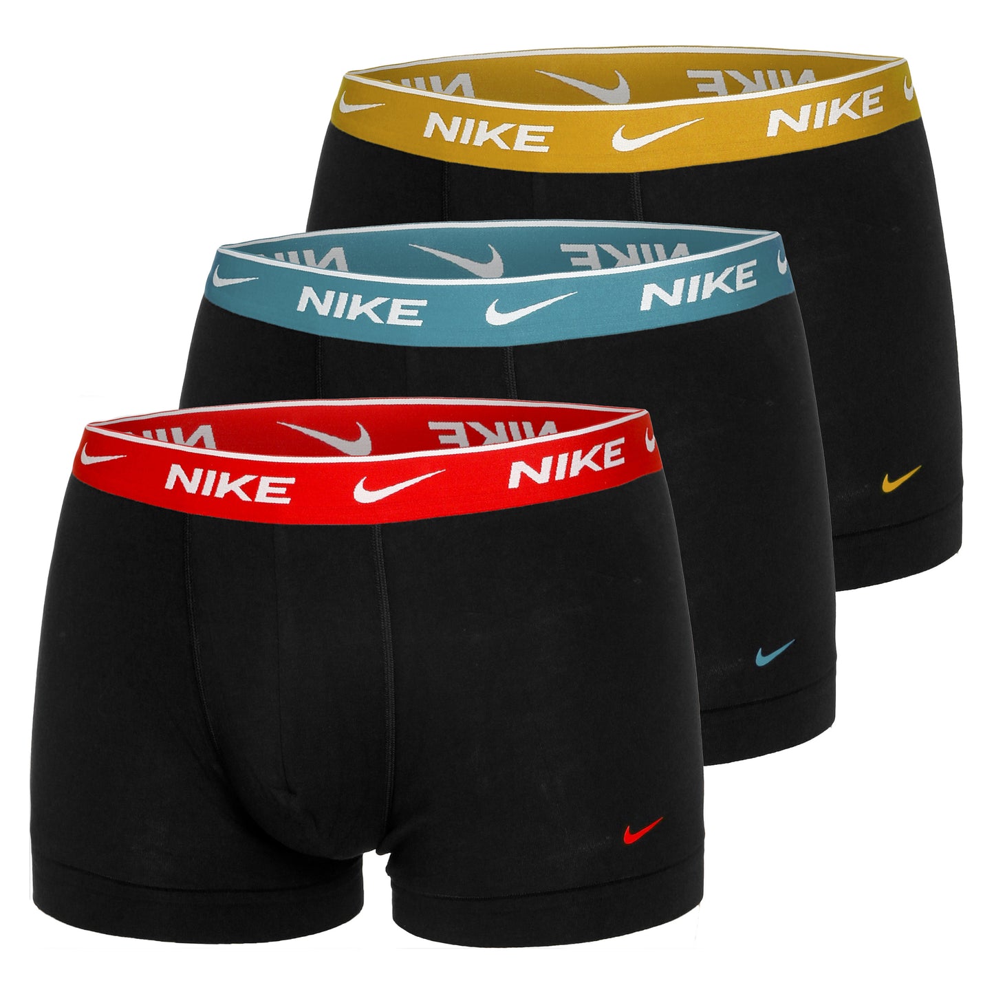 Nike Everyday Stretch Trunk Caleçon Pack de 3 Hommes - noir, kaki