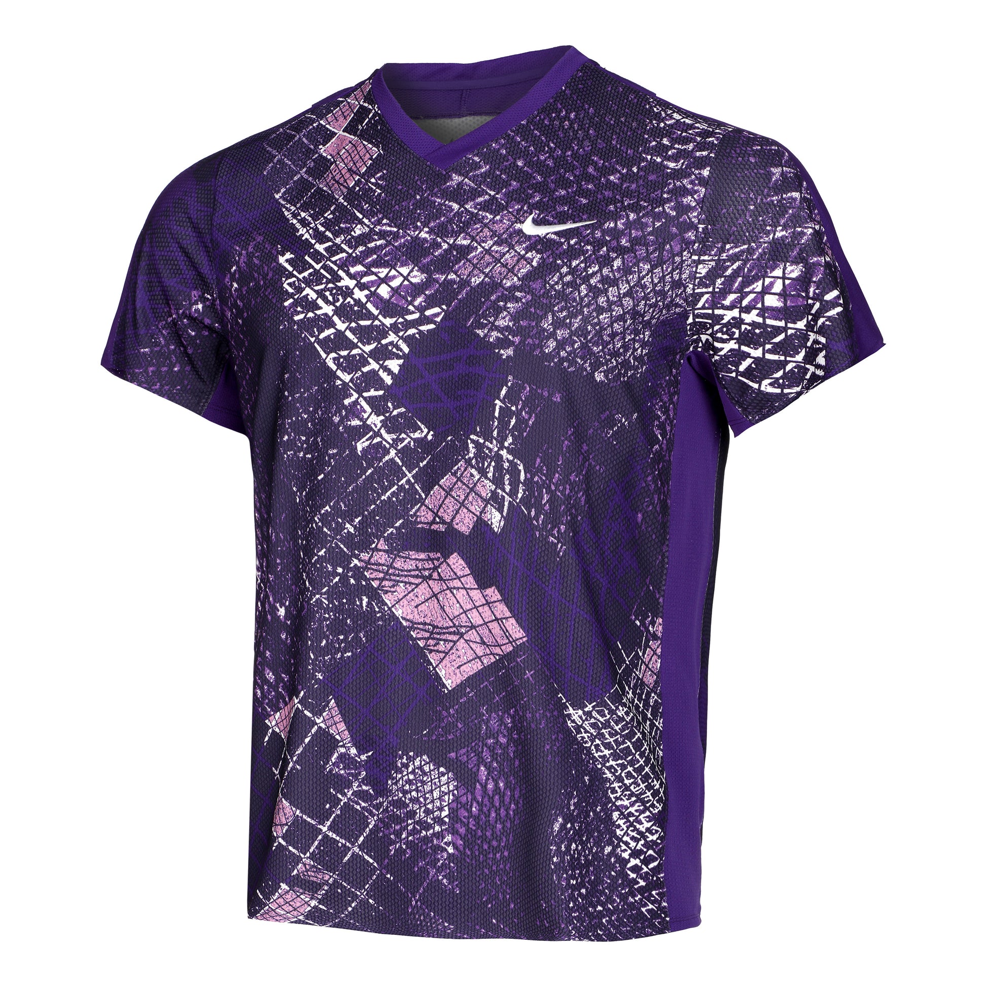 Nike Dri-Fit Court Novelty T-shirt Heren - paars, veelkleurig