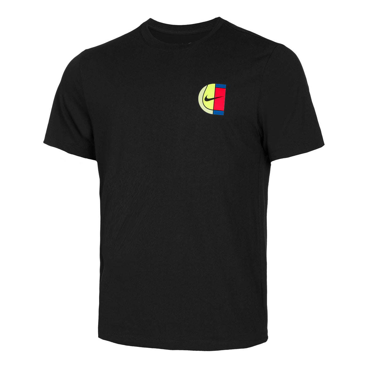 Nike Court Open T-shirt Heren - zwart,