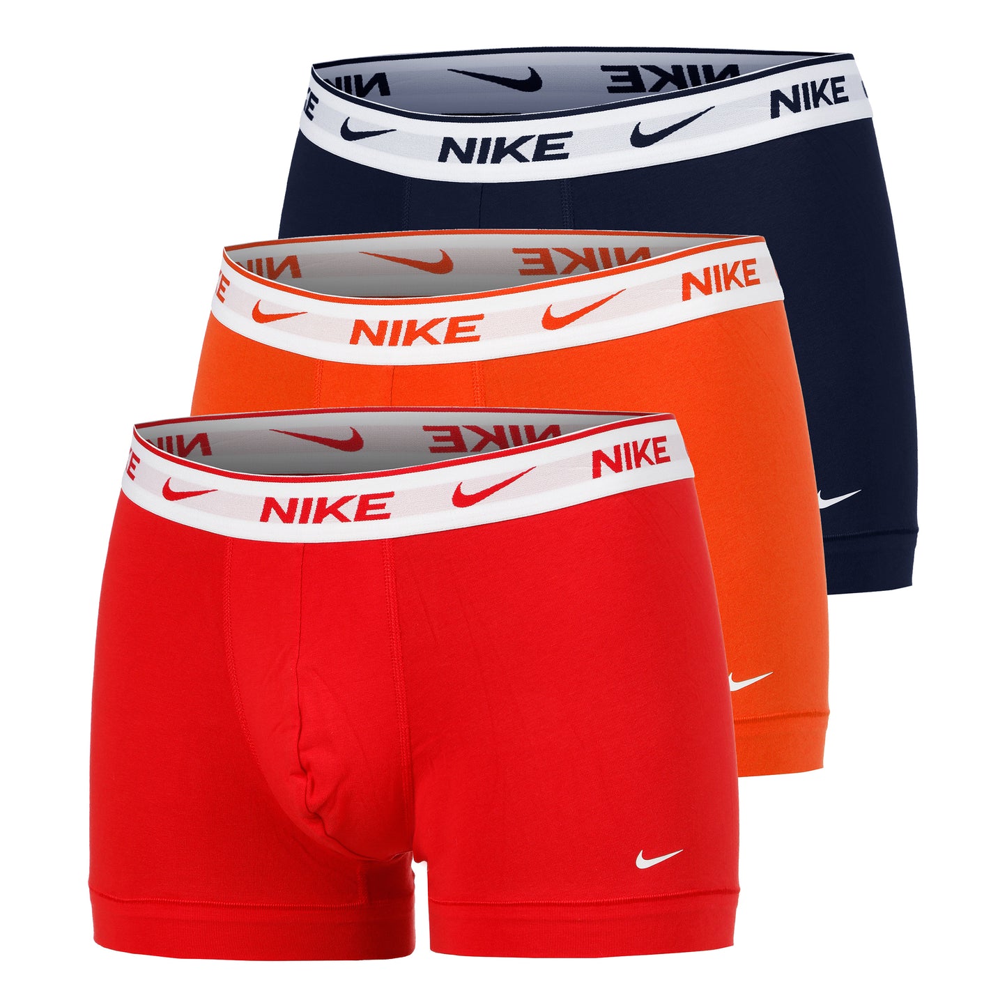 Nike Everyday Stretch Trunk Boxershort Verpakking 3 stuks Heren - rood, oranje