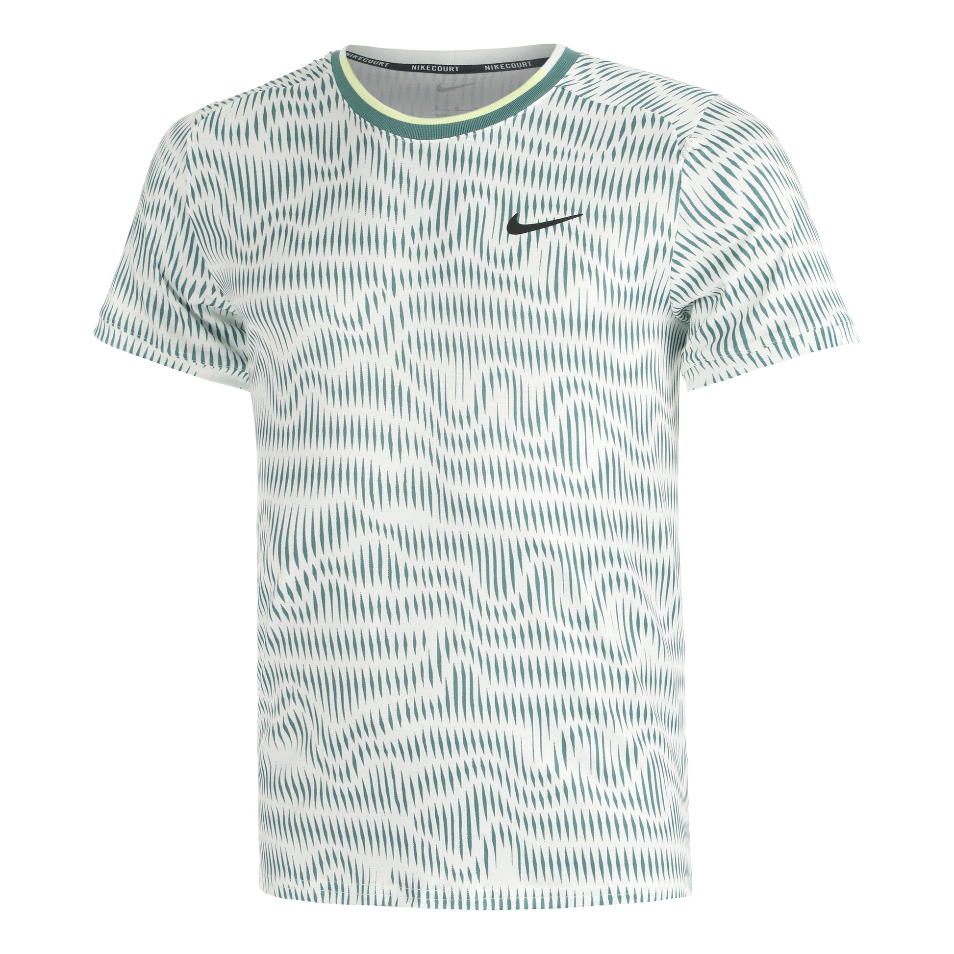 Nike Court Dri-Fit Advantage Print T-shirt Heren - wit, groen