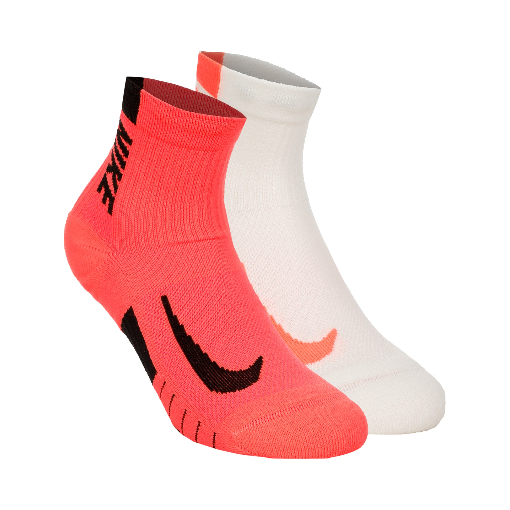 Nike Dri-Fit Multiplier No-Show Socks Chaussettes de running Pack de 2 unités Unisex - corail, crème