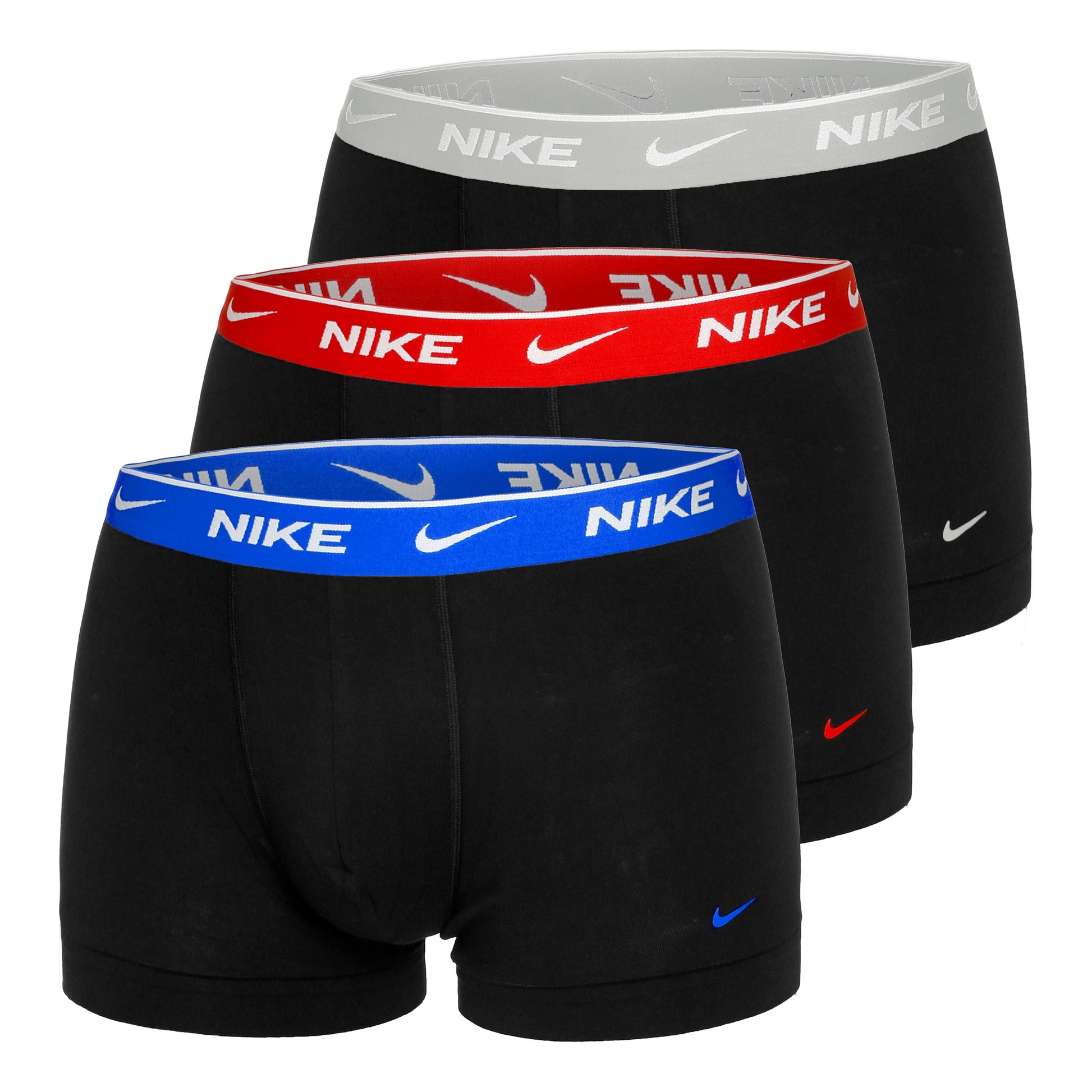 Nike Everyday Stretch Trunk Boxershort Verpakking 3 stuks Heren - veelkleurig, zwart