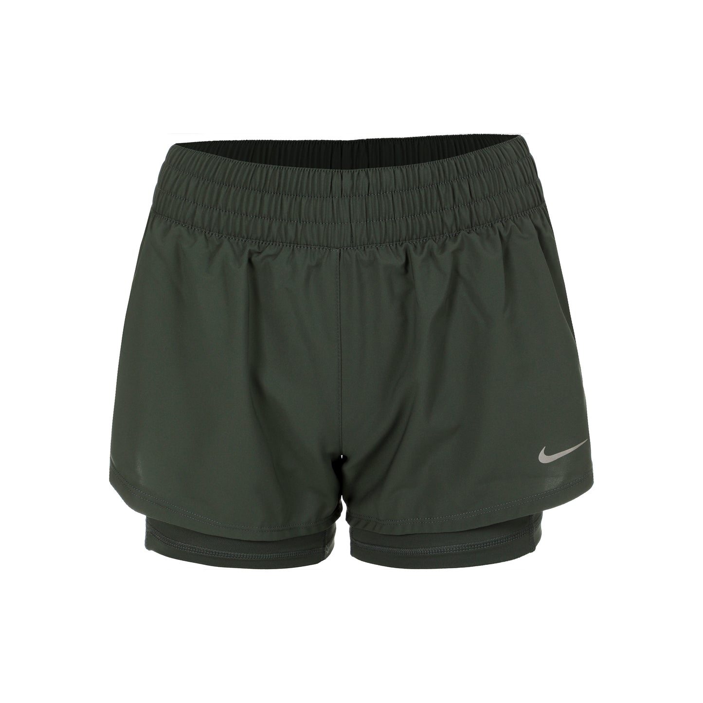 Nike Dri-Fit One Mid Rise 2in1 3in Shorts Femmes - vert, argent