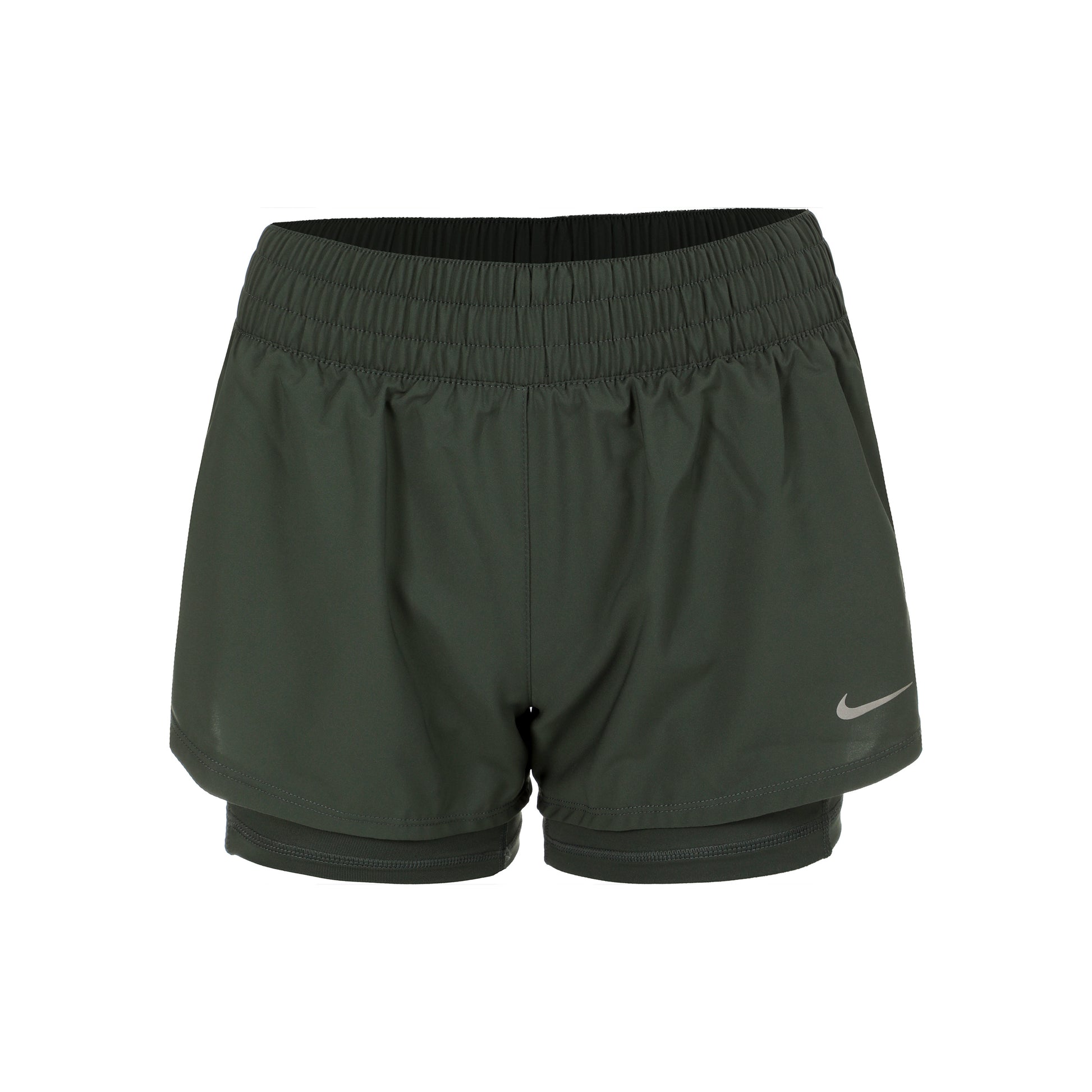 Nike Dri-Fit One Mid Rise 2in1 3in Shorts Femmes - vert, argent