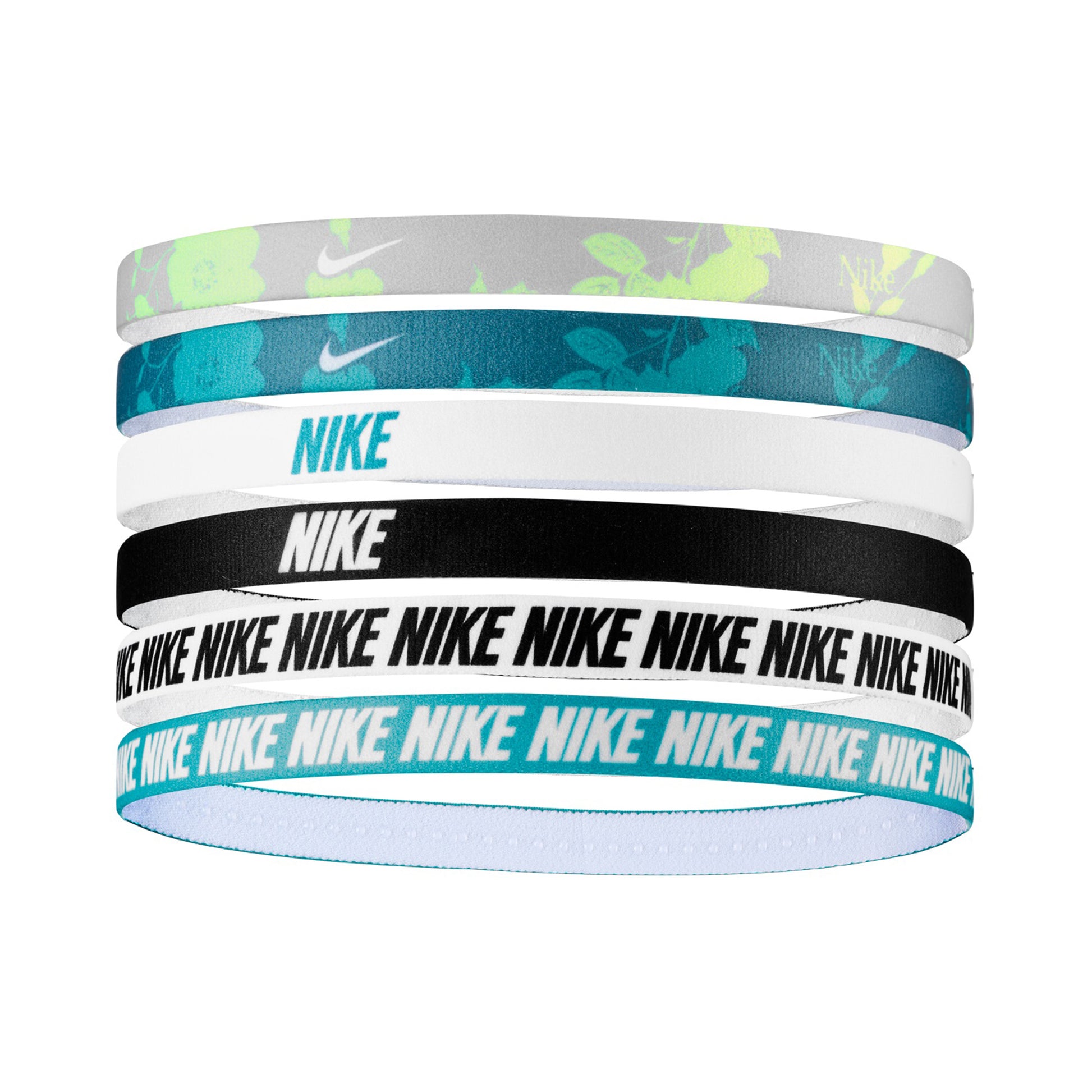 Nike Nike Flex Classic Printed Haarband Verpakking 6 Stuks-Geel,Groen