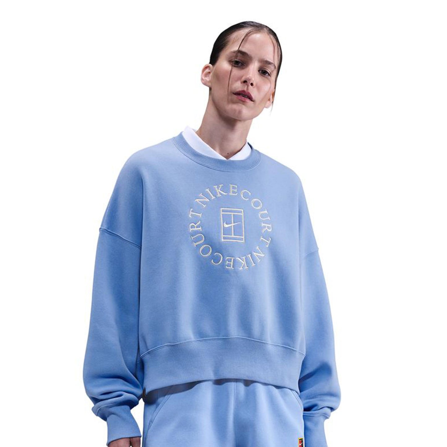 Nike Court Phoenix Over-Oversized Crew Heritage Sweatshirt Dames-Blauw