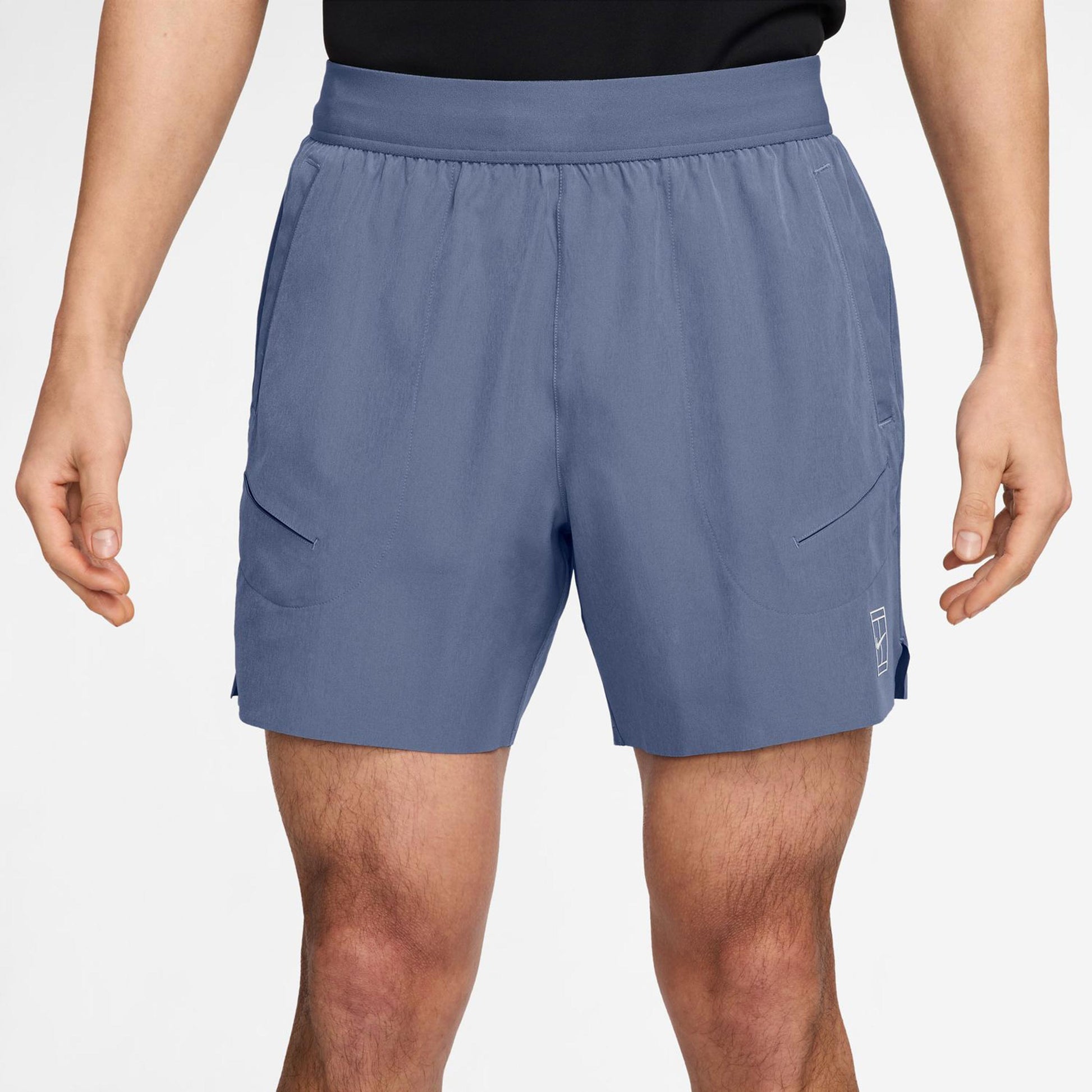 Nike Court Dri-Fit Advantage 6in Shorts Hommes-Bleu Gris, Blanc