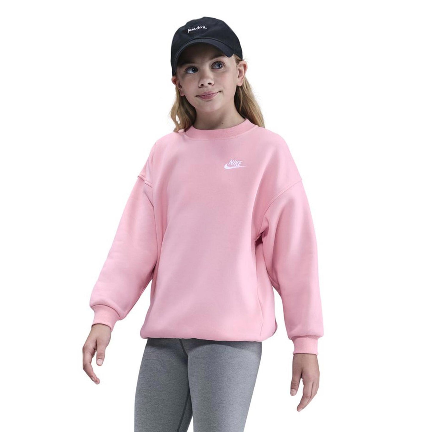 Nike Club Fleece Oversized Crew Sweat-shirt Filles-Rosé
