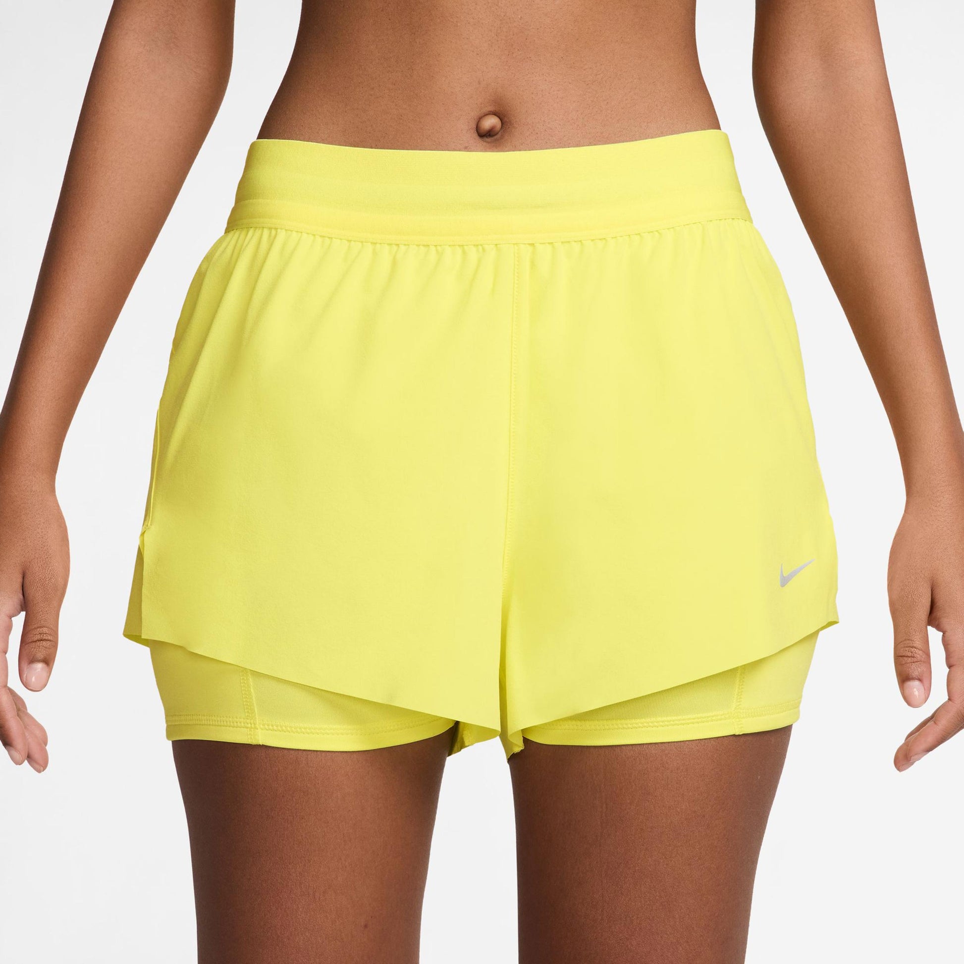 Nike Swift Hardloopshorts Dames - citroengeel, zilver