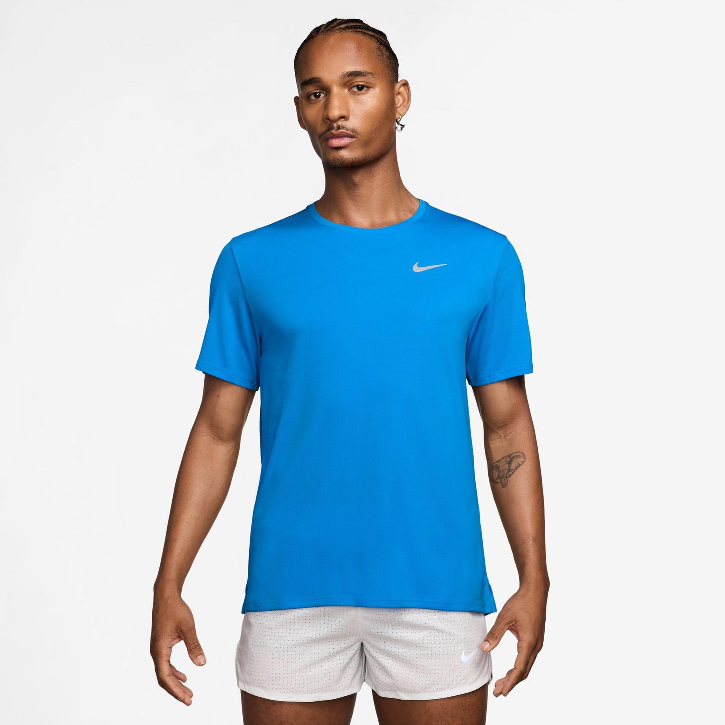 Nike Miler Maillot de course Hommes - bleu, argent