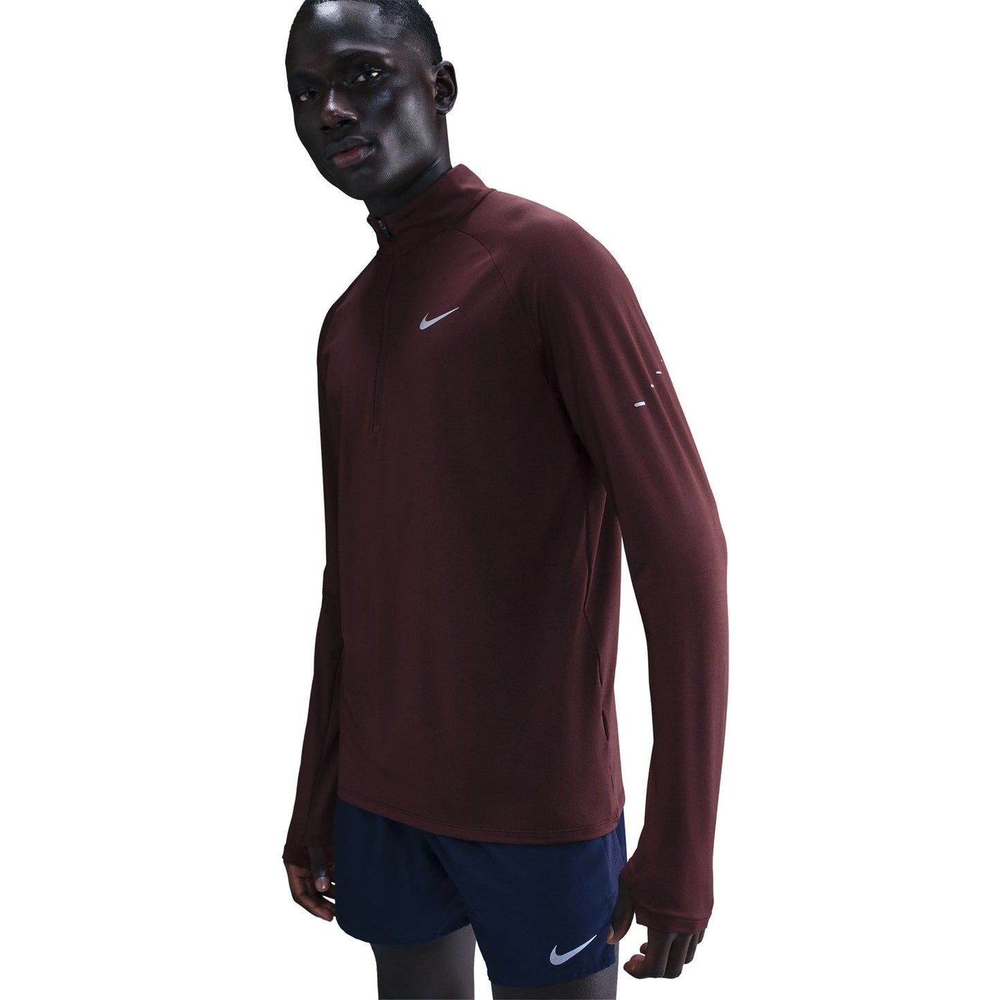 Nike Stride Maillot de course Hommes - rouge foncé, argent
