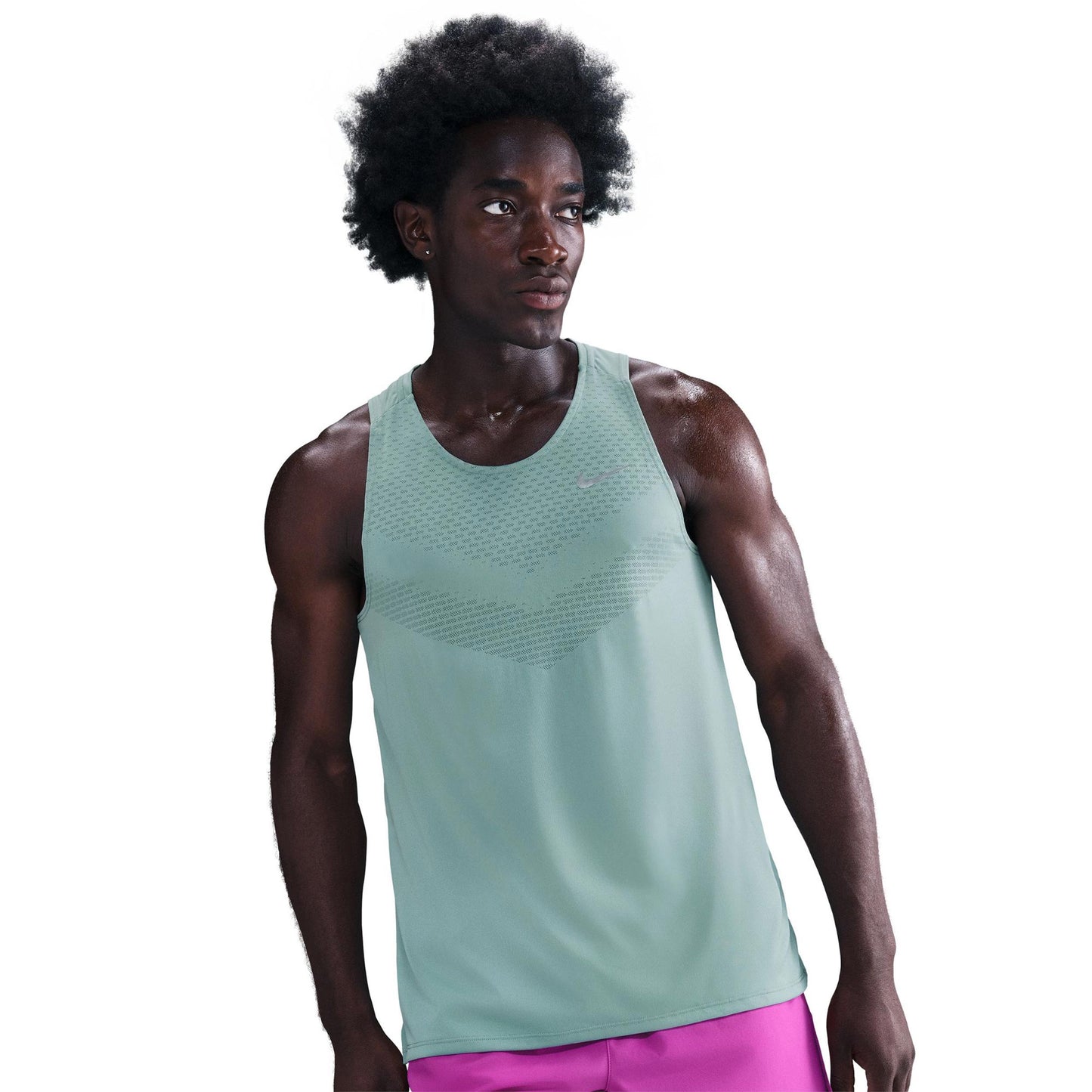 Nike Stride Hardloopshirt Heren - turkoois, zilver