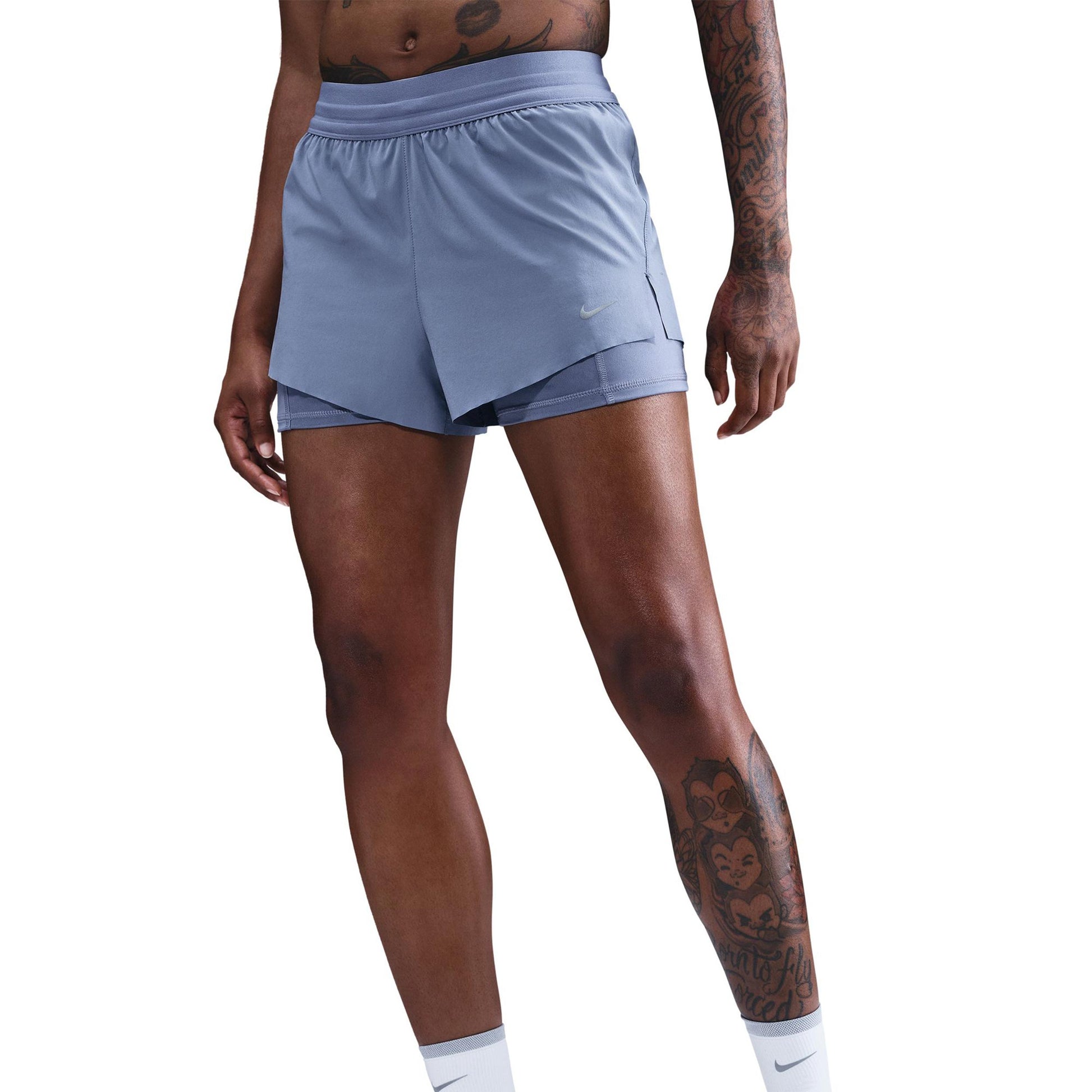 Nike Swift Hardloopshorts Dames - blauwgrijs, zilver