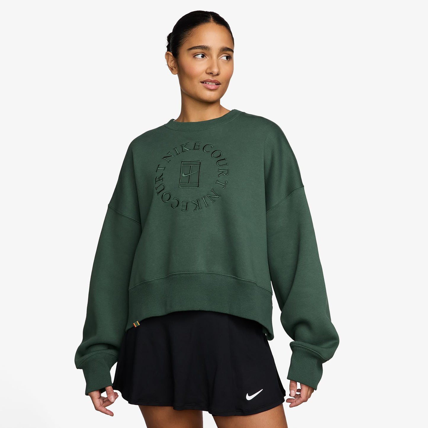 Nike Court Phoenix Over-Oversized Crew Heritage Sweatshirt Dames-donkergroen