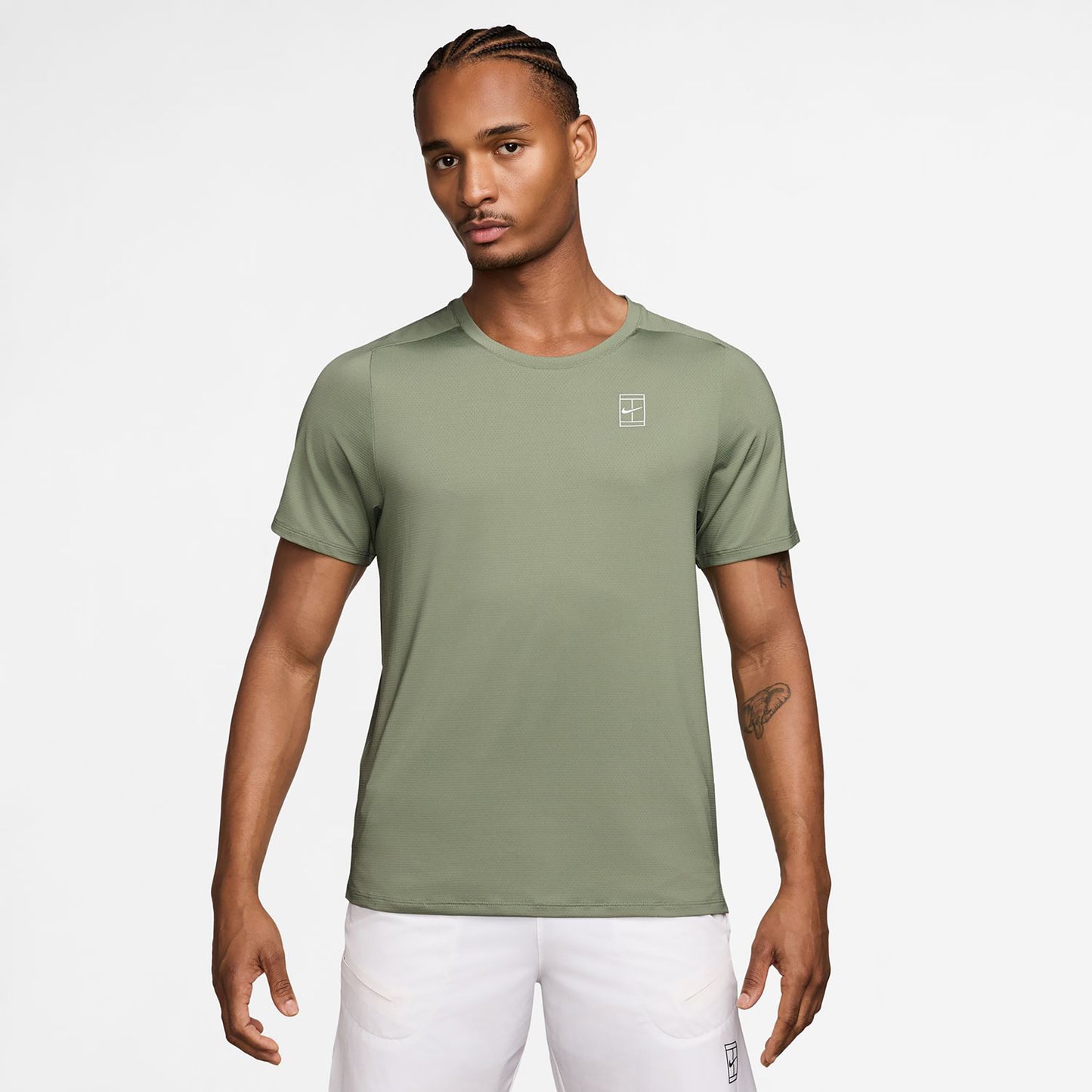 Nike Court Dri-FIT Advantage T-shirt Heren-olijf