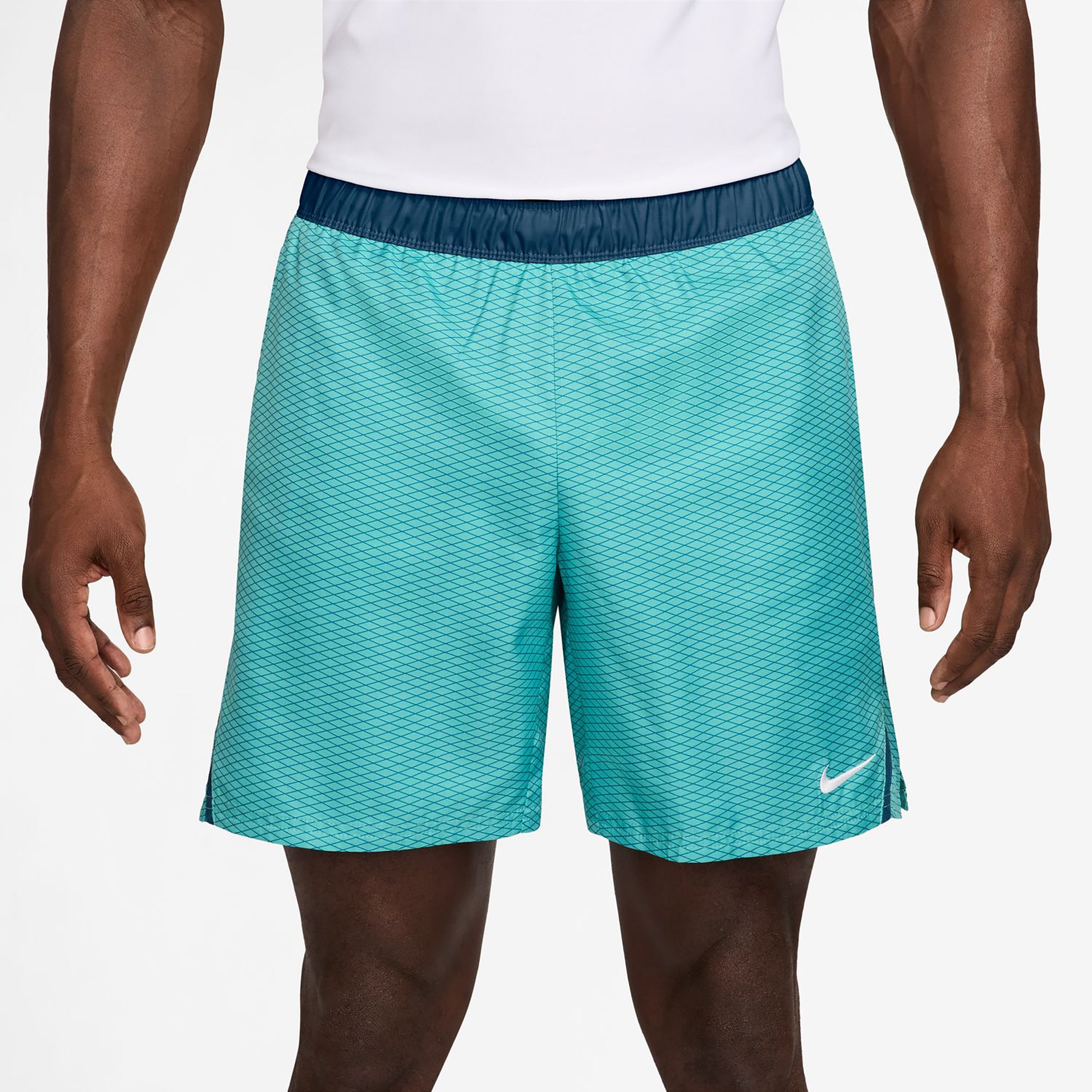 Nike Court Victory Dri-Fit 7in Aop Shorts Heren - turkoois, petrolblauw
