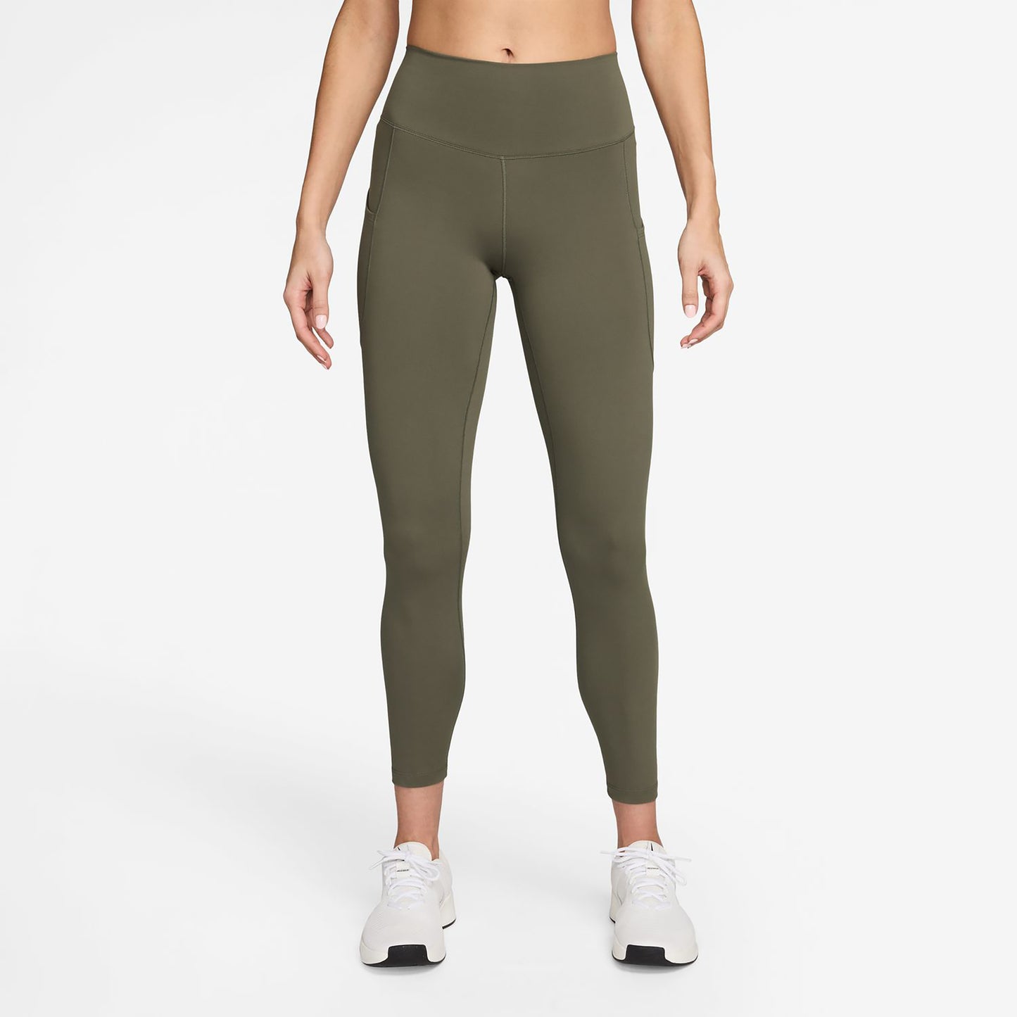 Nike Dri-FIT One High Rise 7/8 Tight Dames-olijf