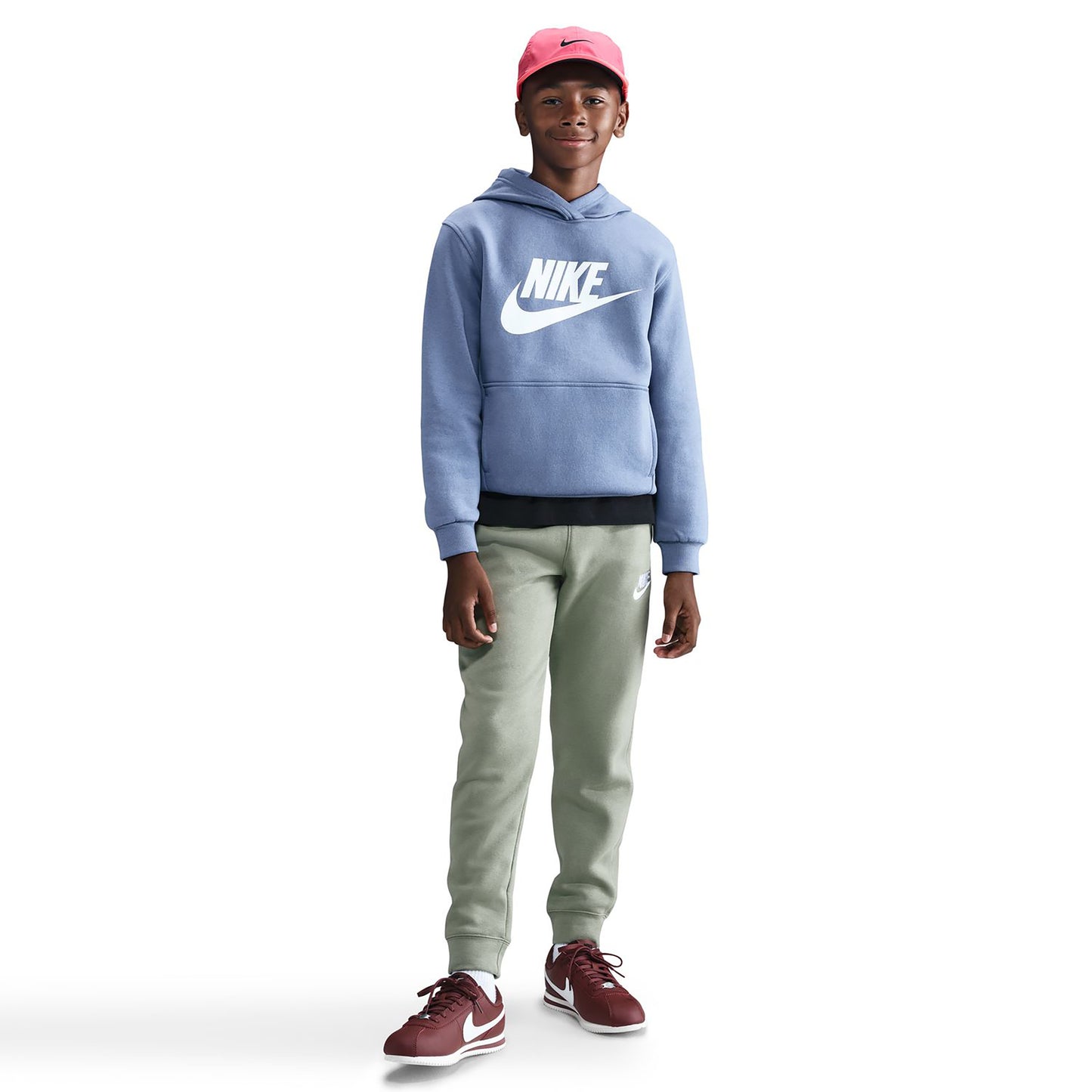 Nike Club Fleece Sweater met capuchon Kinderen-blaugrau,wit