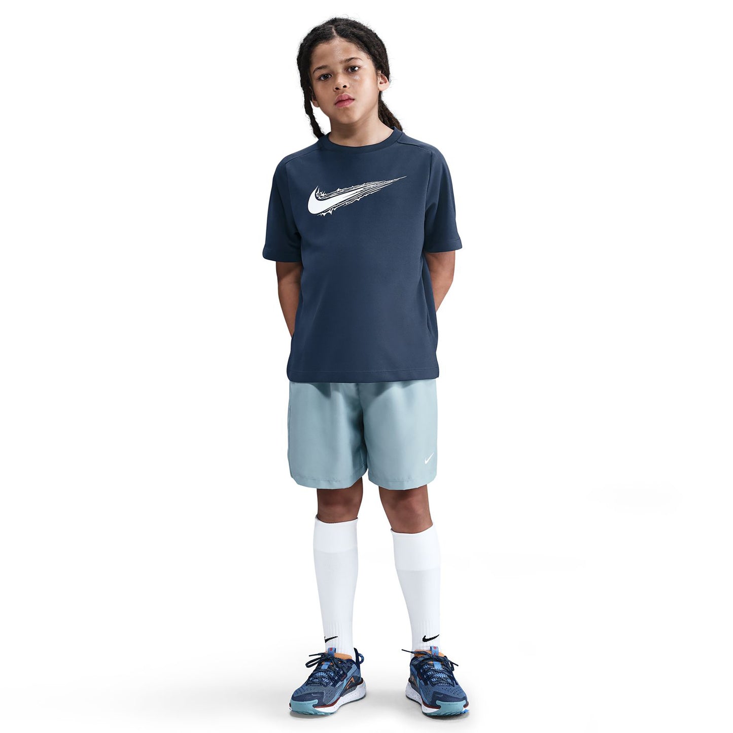 Nike Dri-FIT Multi T-shirt Kinderen - donkerblauw, wit