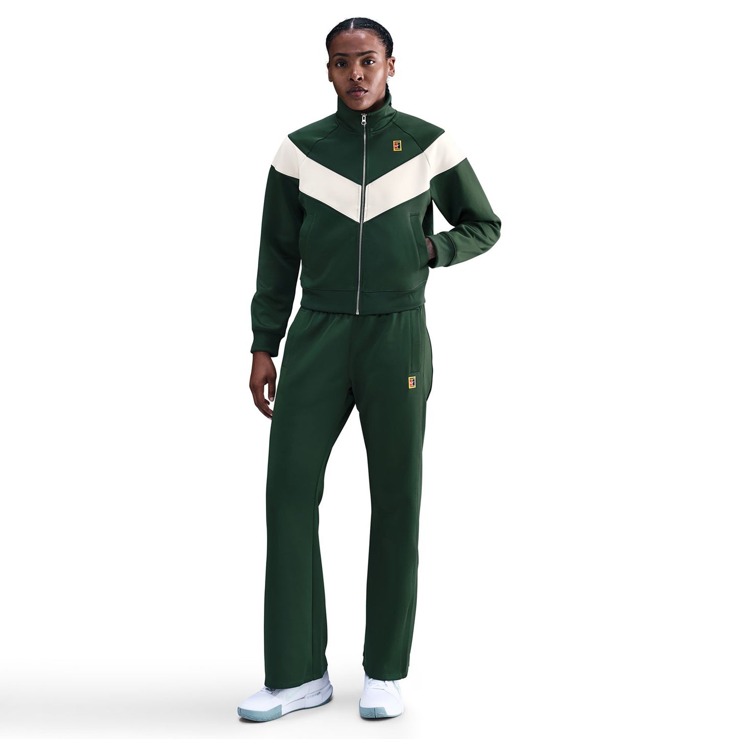 Nike Courtly Knit Heritage Trainingsjack Dames-donkergroen