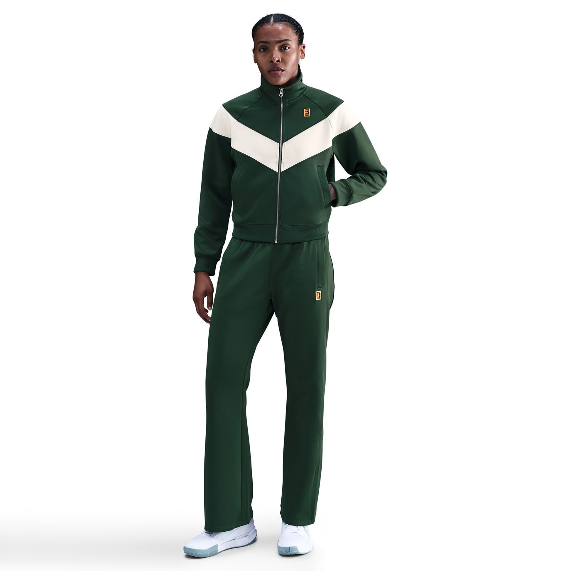 Nike Courtly Knit Heritage Trainingsjack Dames-donkergroen