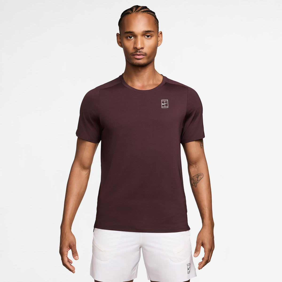 Nike Sinner Court Dri-FIT Advantage T-shirt Heren - donkerrood, wit