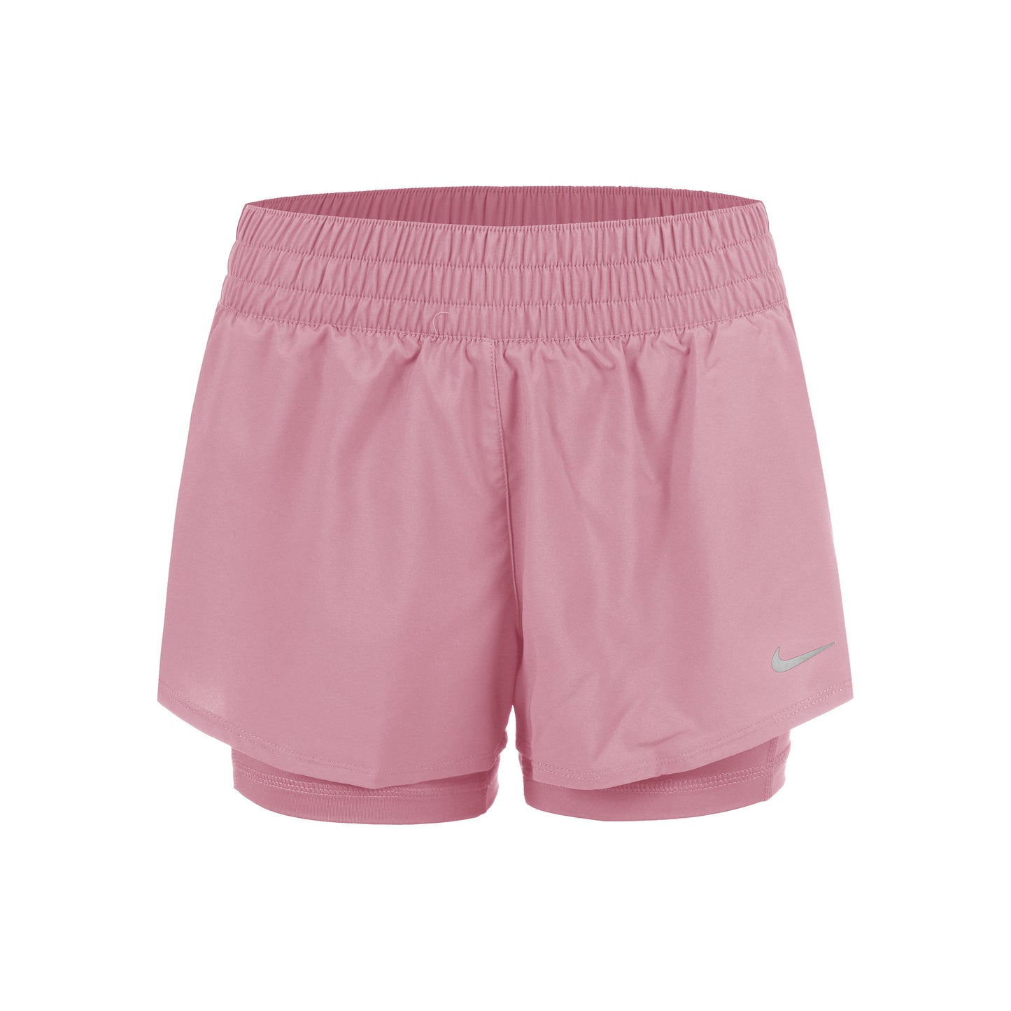 Nike Dri-Fit One Mid Rise 2in1 3in Shorts Dames - oud roze, zilver
