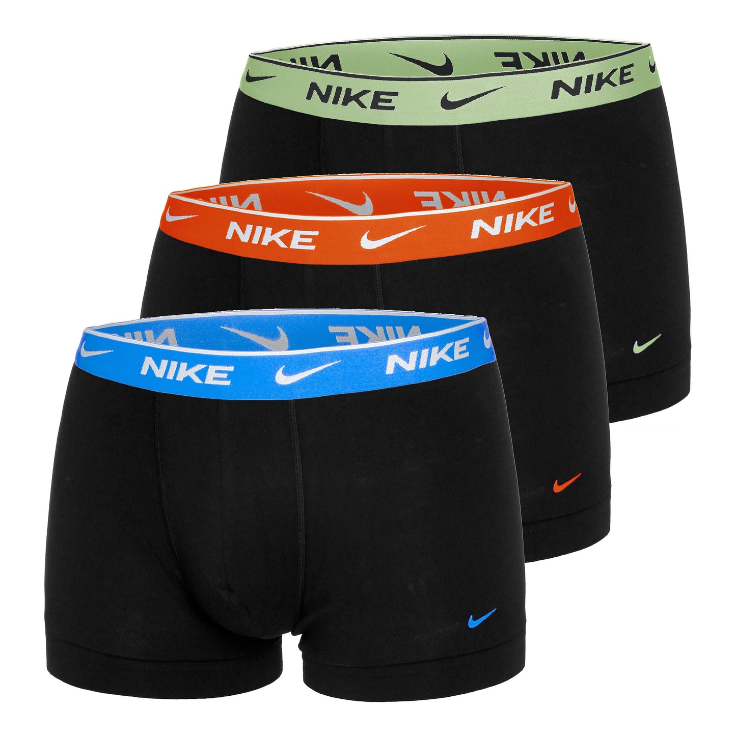 Nike Everyday Cotton Stretch Boxershort Verpakking 3 Stuks Heren-Zwart,Lichtgroen