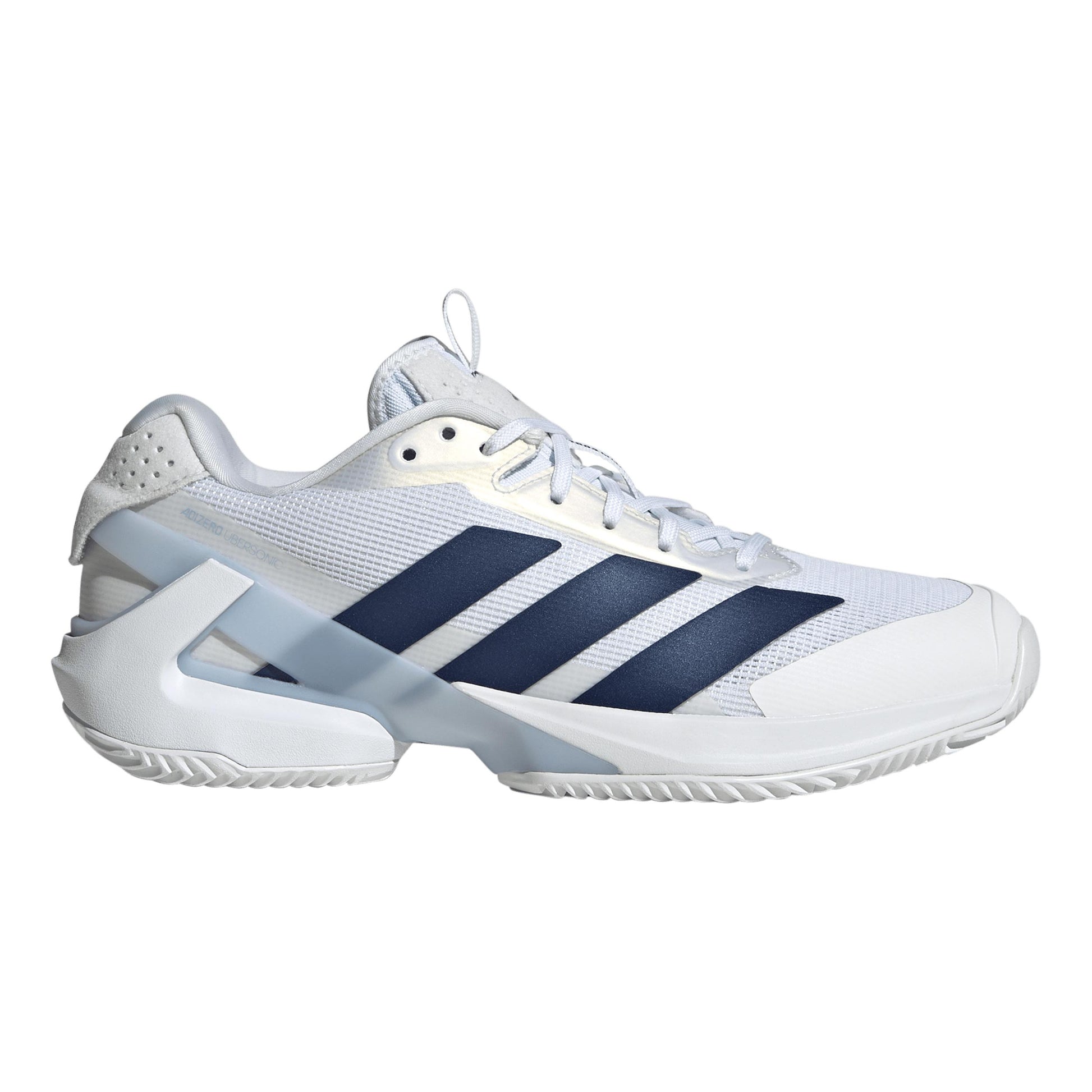 adidas adizero Ubersonic 5 Chaussure terre battue Femmes - blanc, bleu foncé