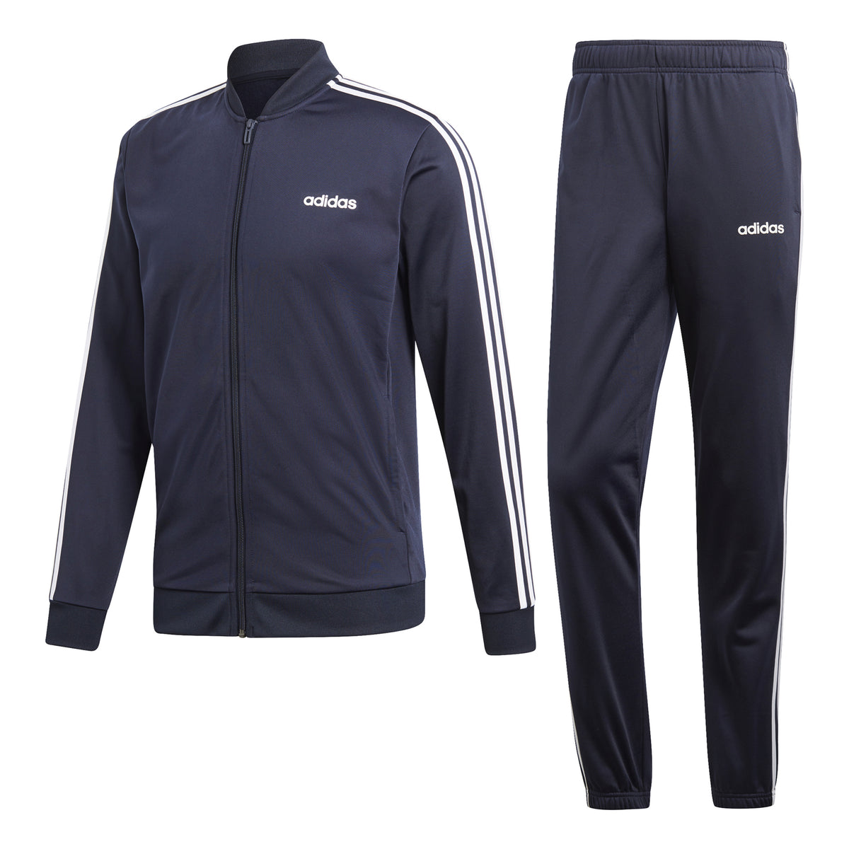 adidas Back to Basic 3 Stripes Trainingspak Heren - donkerblauw, wit