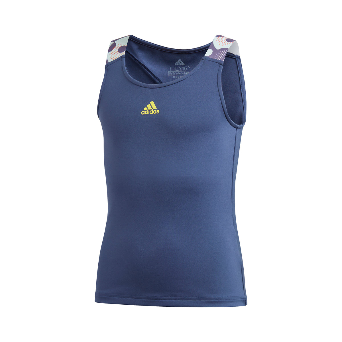 adidas Keyhole Tanktop Meisjes - donkerblauw, geel