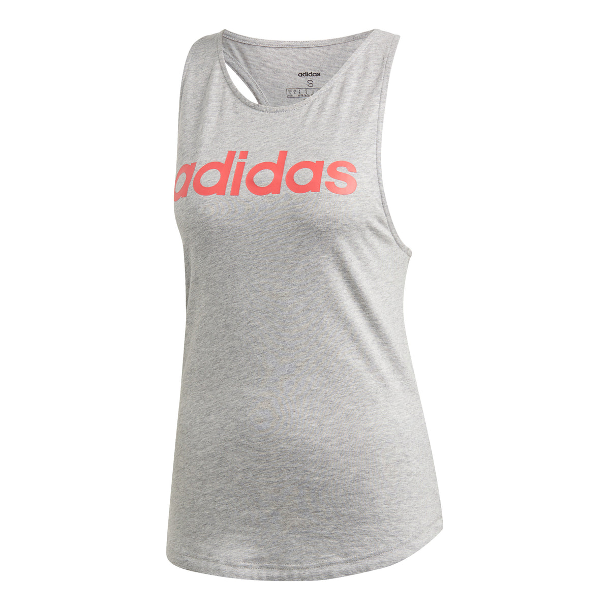 adidas Linear Loos Tanktop Dames - lichtgrijs, koraal