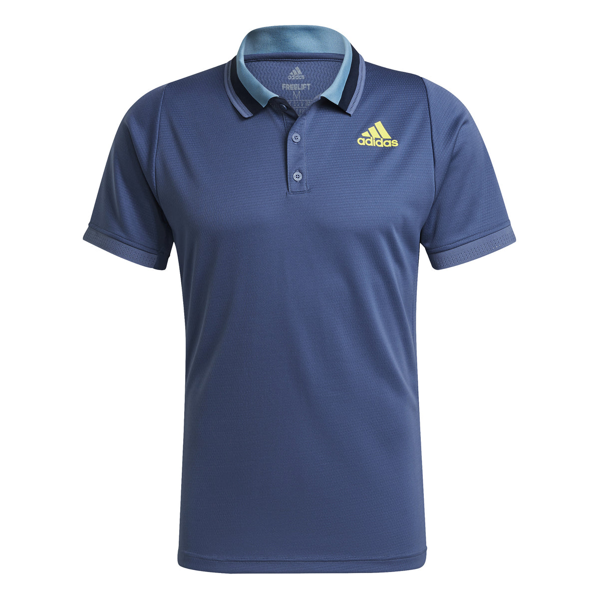 adidas Primeblue Freelift Heather Polo Hommes - bleu foncé, jaune