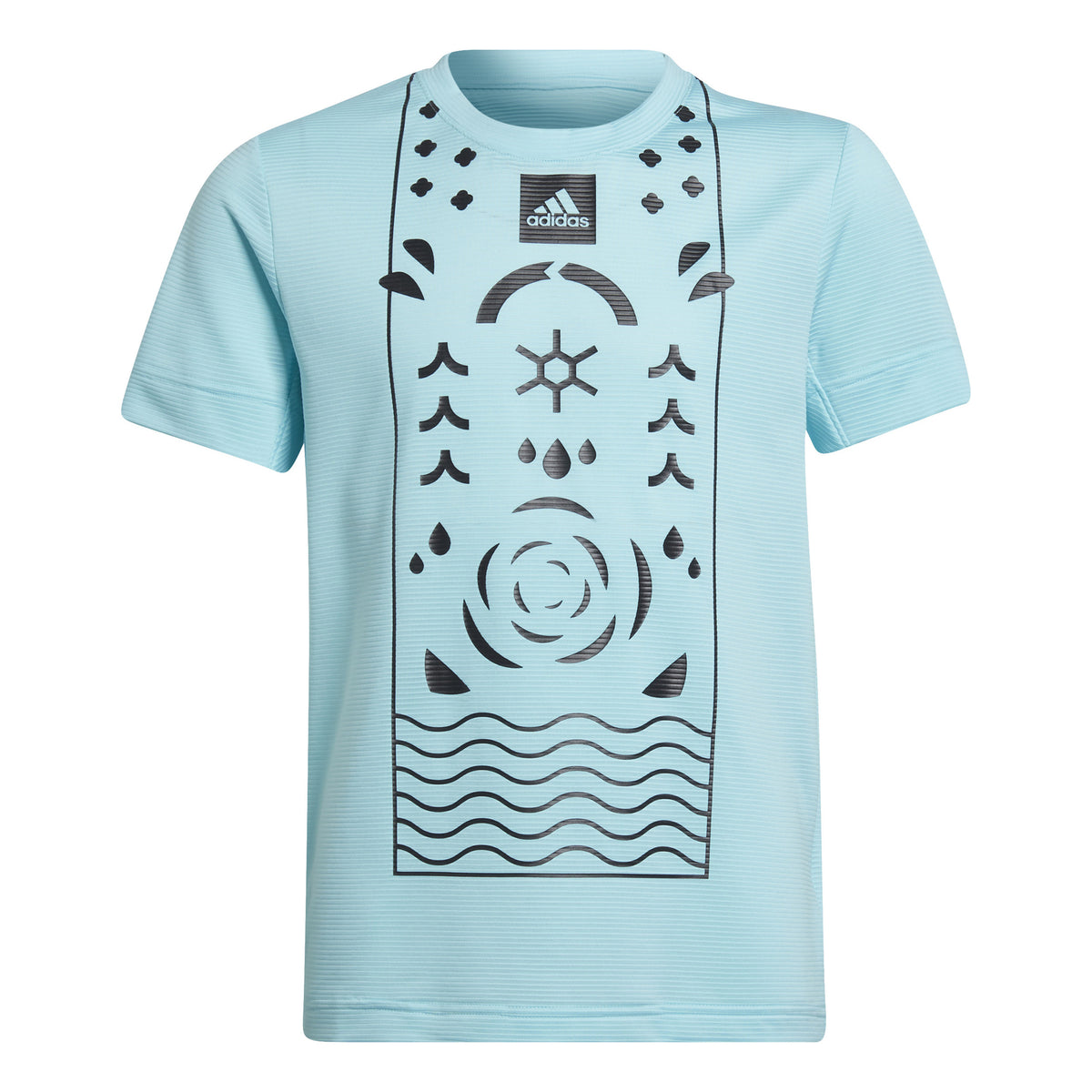 adidas Q2 T-shirt Garçons - bleu clair, noir