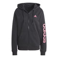 Linear French terry Full Zip Sportjas Dames - zwart, pink