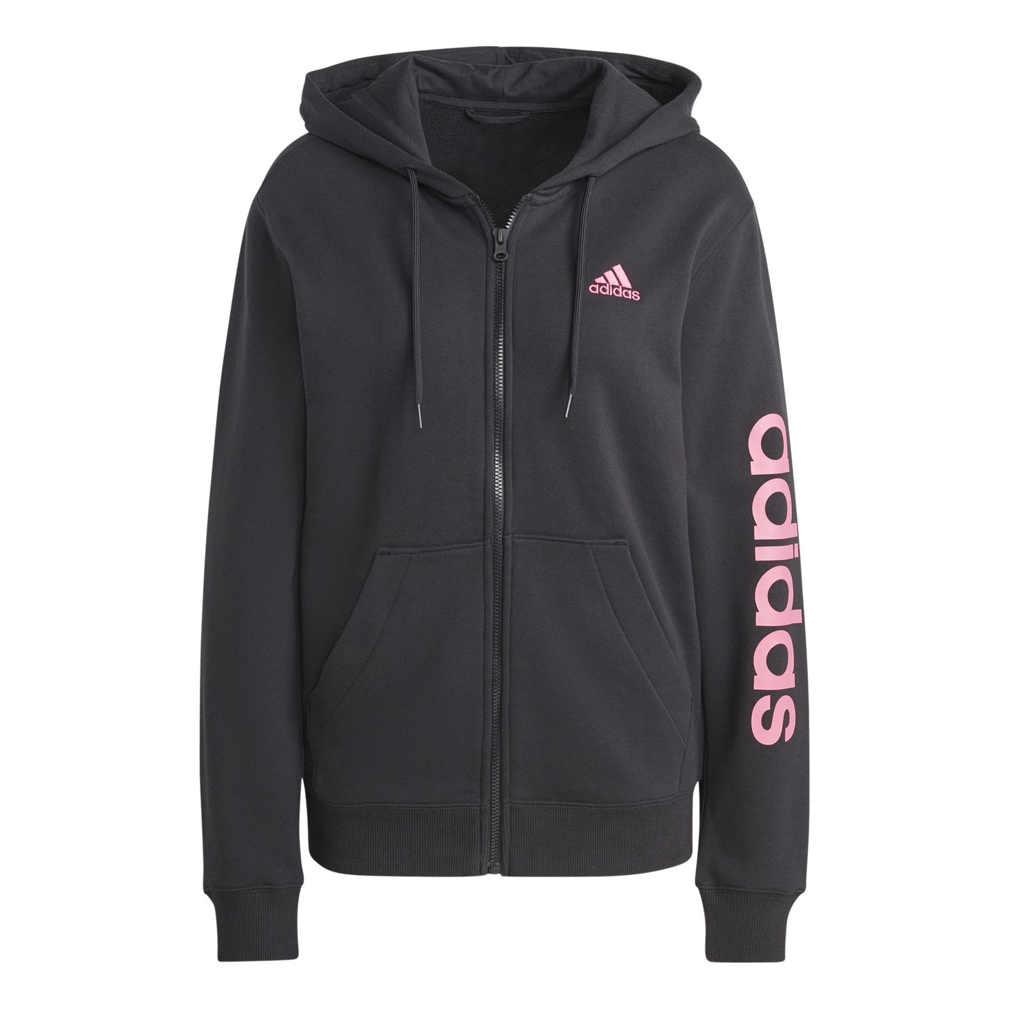 adidas Linear French terry Full Zip Gilet en coton Femmes - noir, pink