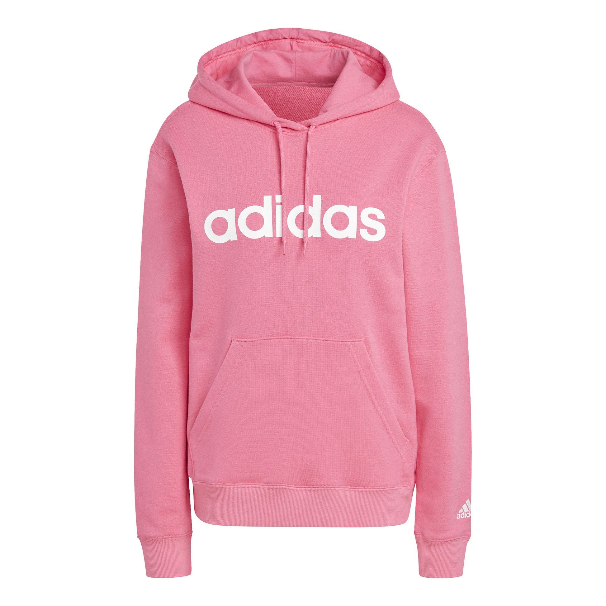 adidas Linear French Terry Sweater met capuchon Dames - pink, wit