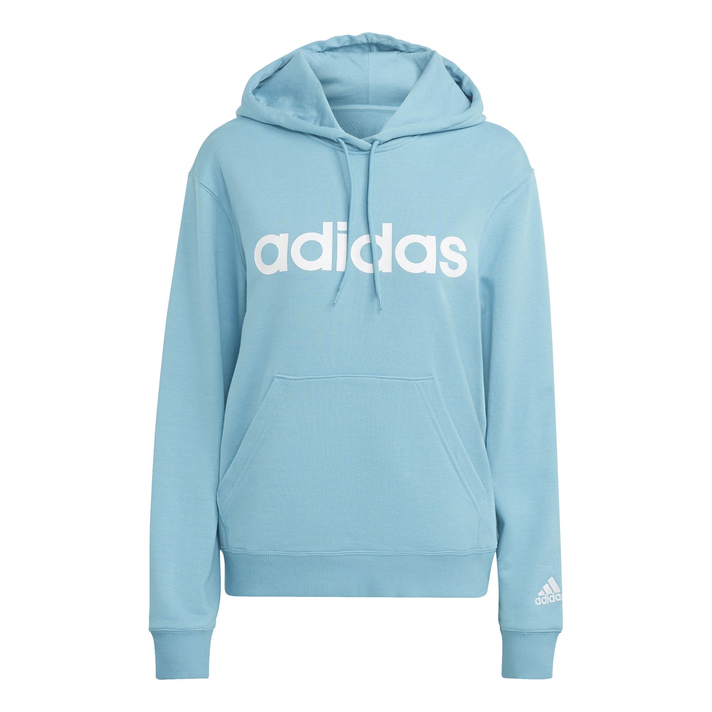 adidas Linear French Terry Sweater met capuchon Dames - turkoois, wit