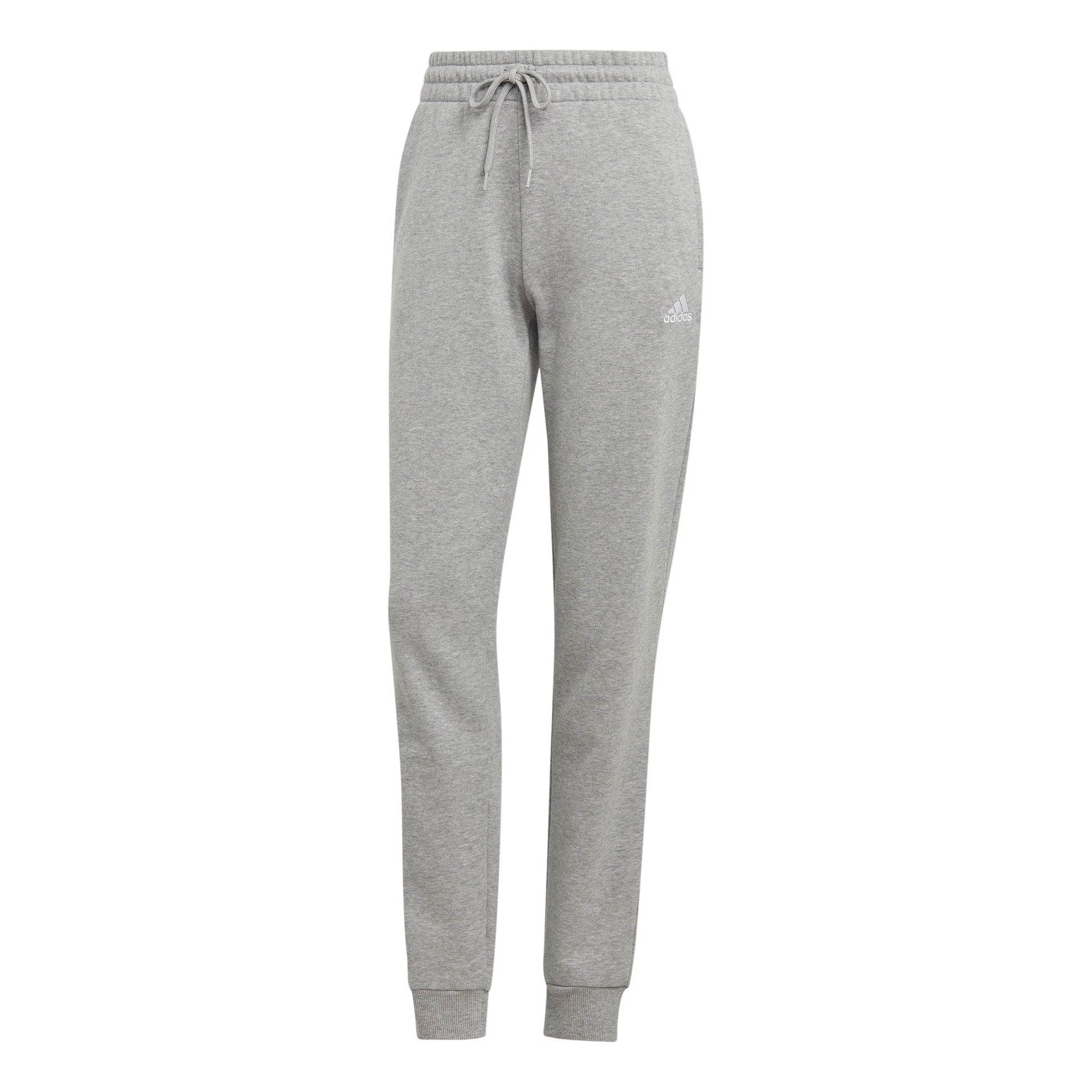 adidas Essentials Linear French Terry Cuffed Pantalon Survêtement Femmes-Gris Clair,Blanc