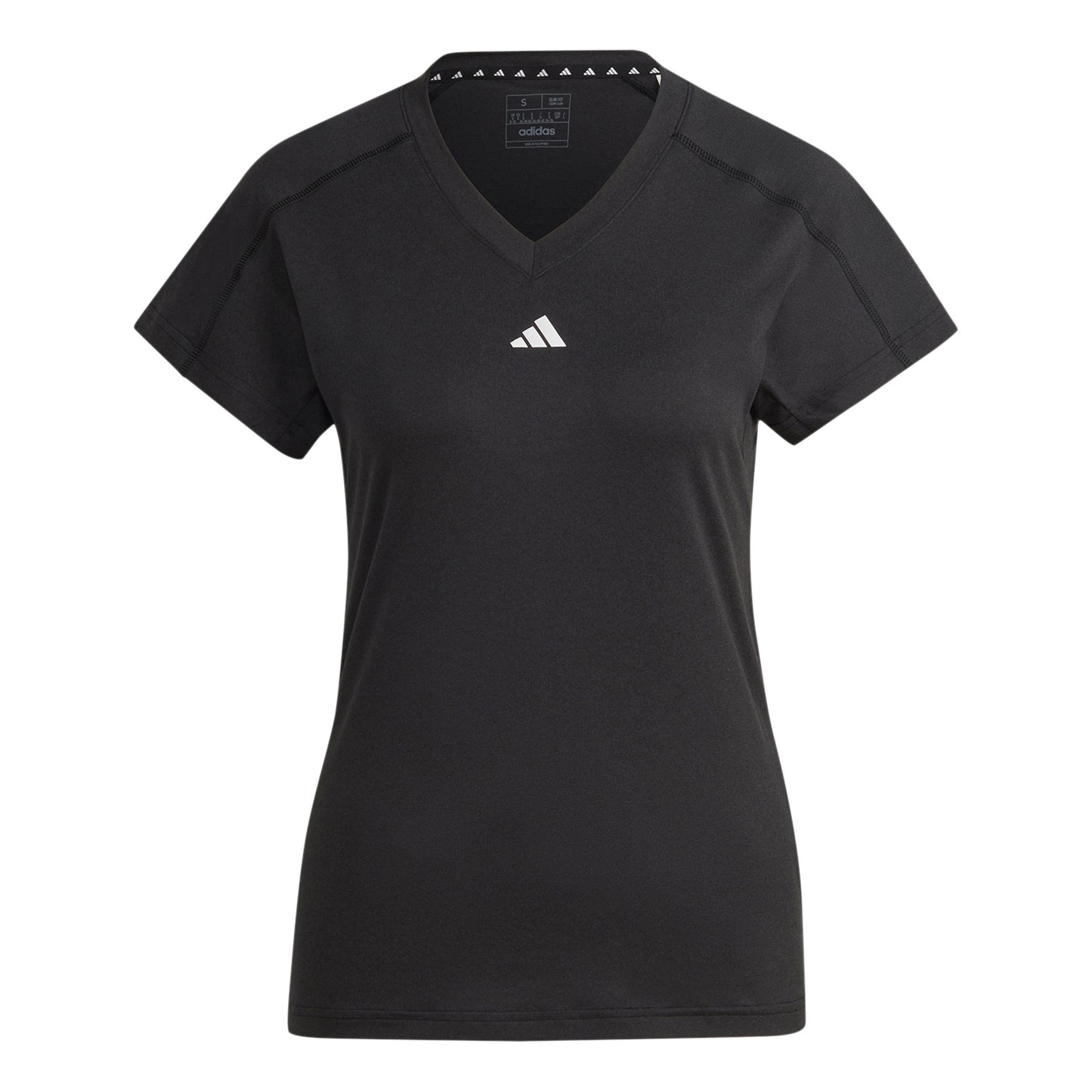 adidas Essentials AEROREADY Train Minimal Branding V-Neck T-shirt Dames-Zwart