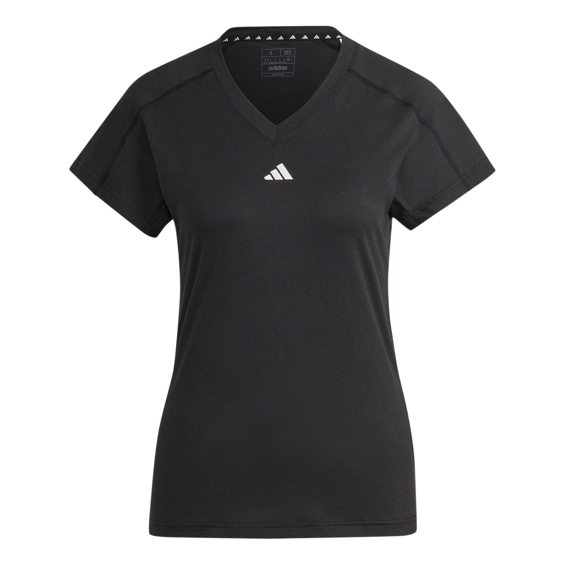 adidas Essentials AEROREADY Train Minimal Branding V-Neck T-shirt Dames-Zwart