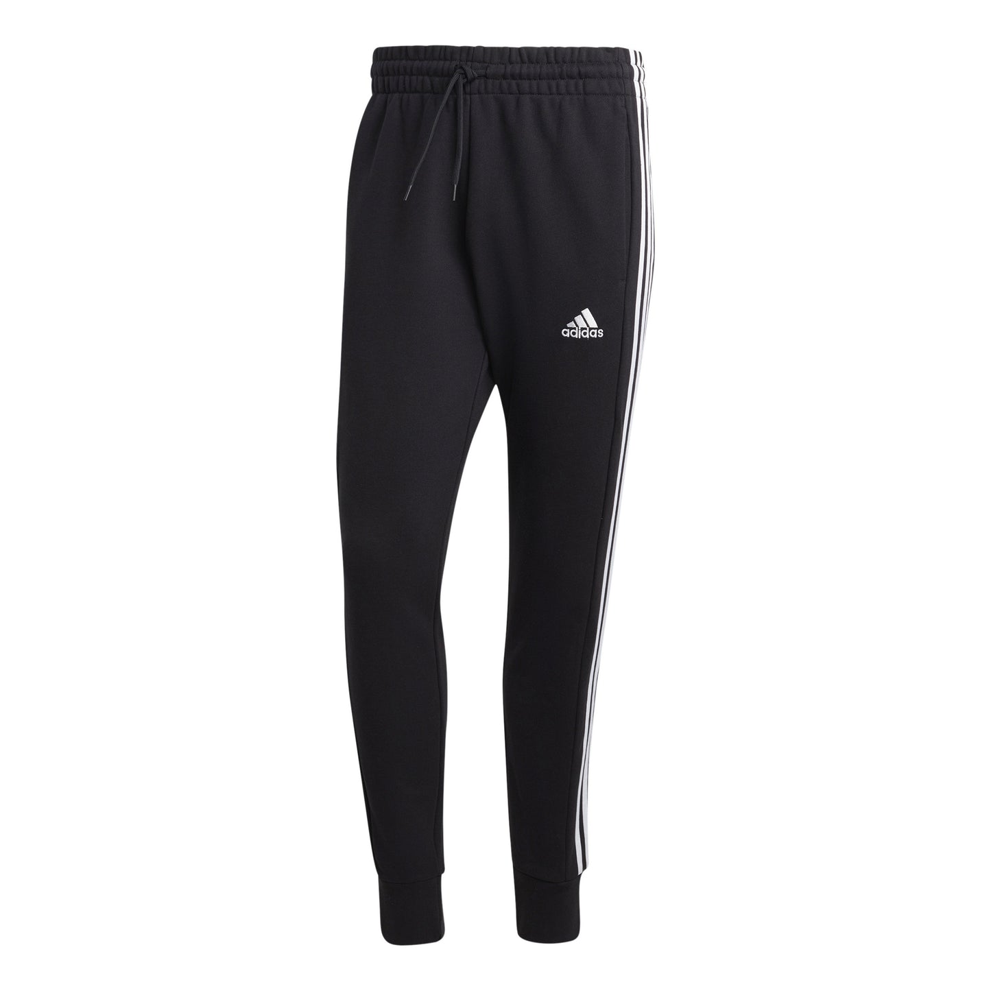 adidas French Terry Tapered Cuff 3-Stripes Trainingsbroek Heren - zwart, wit