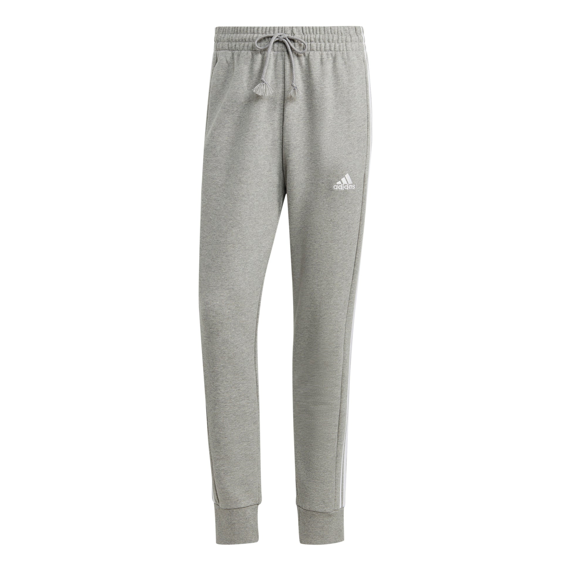 adidas French Terry Tapered Cuff 3-Stripes Trainingsbroek Heren - lichtgrijs, wit